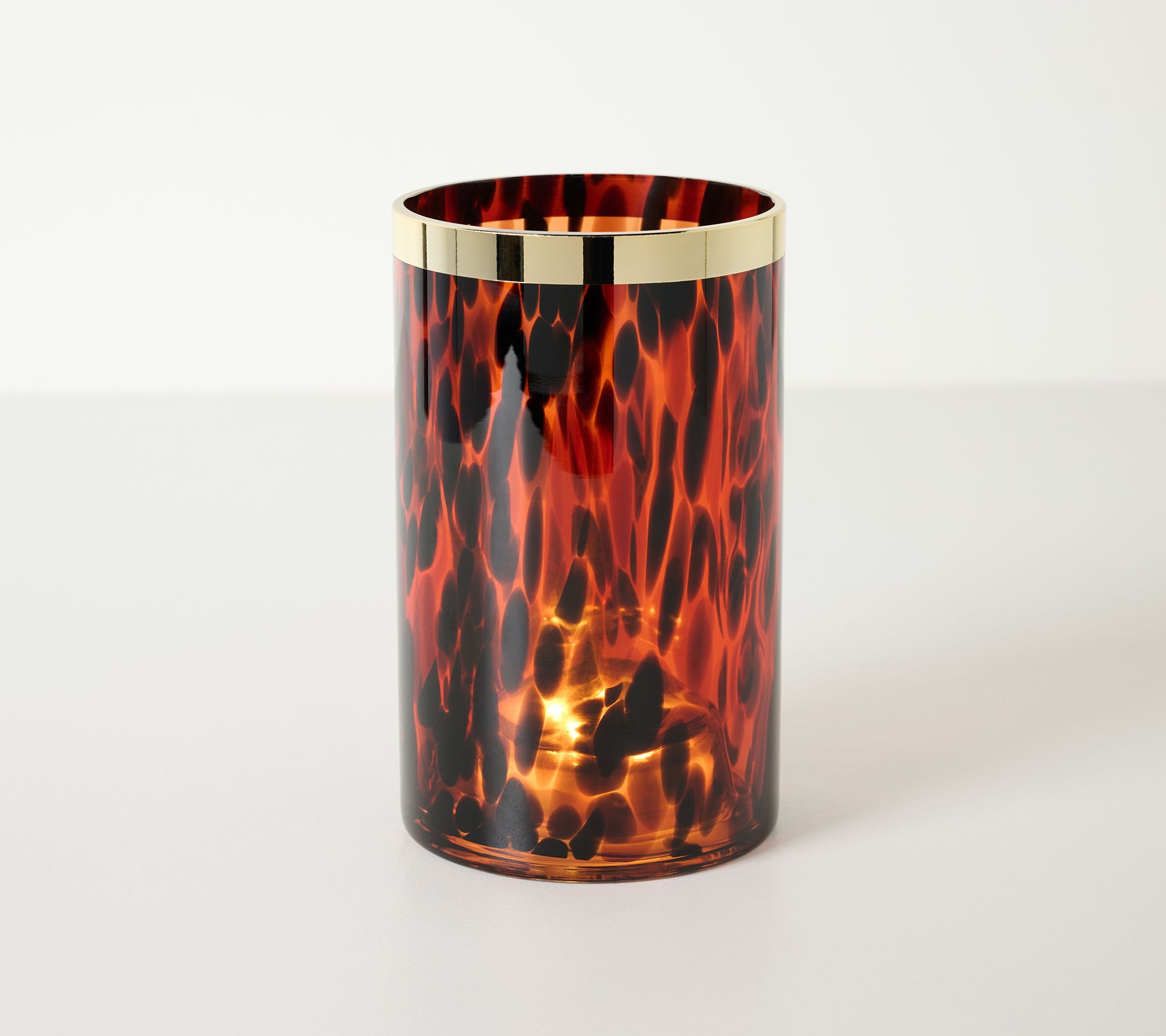 8" Illuminated Tortoise Glass Vessel by Kim Gravel