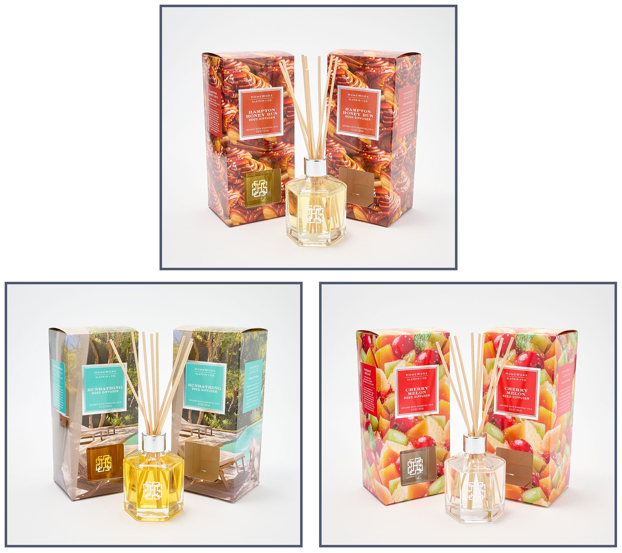 HomeWorx by Slatkin + Co. S/2 East Coast Summer Reed Diffusers