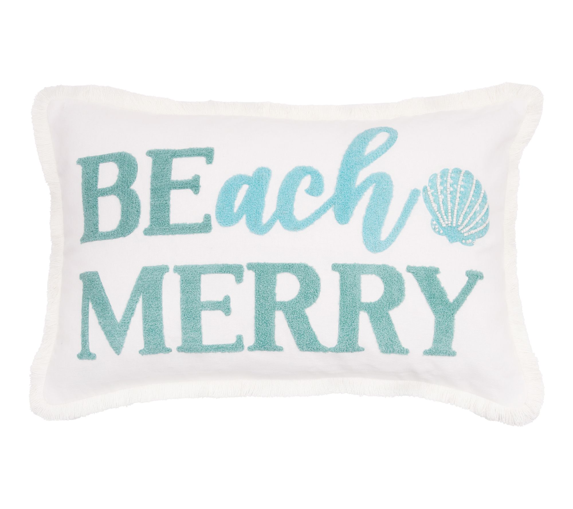 Beach Merry Throw Pillow by Valerie