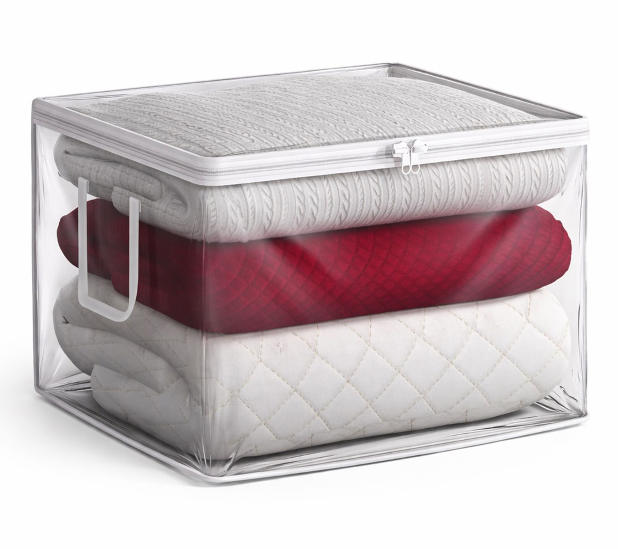 Sorbus Foldable Clear Plastic Bags with Zipper, Handles - 1 PK | QVC
