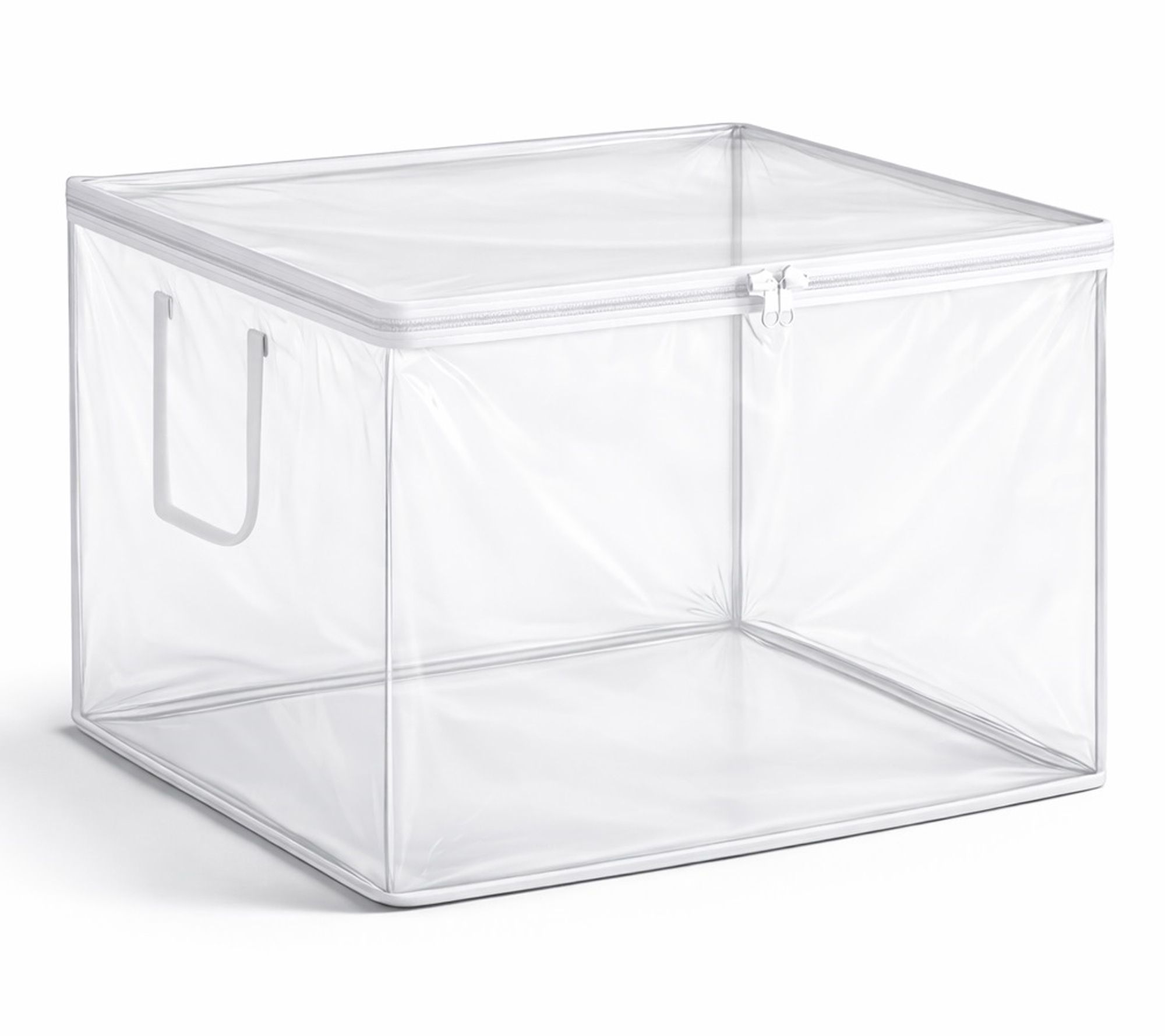Sorbus Foldable Clear Plastic Bags with Zipper, Handles - 1 PK