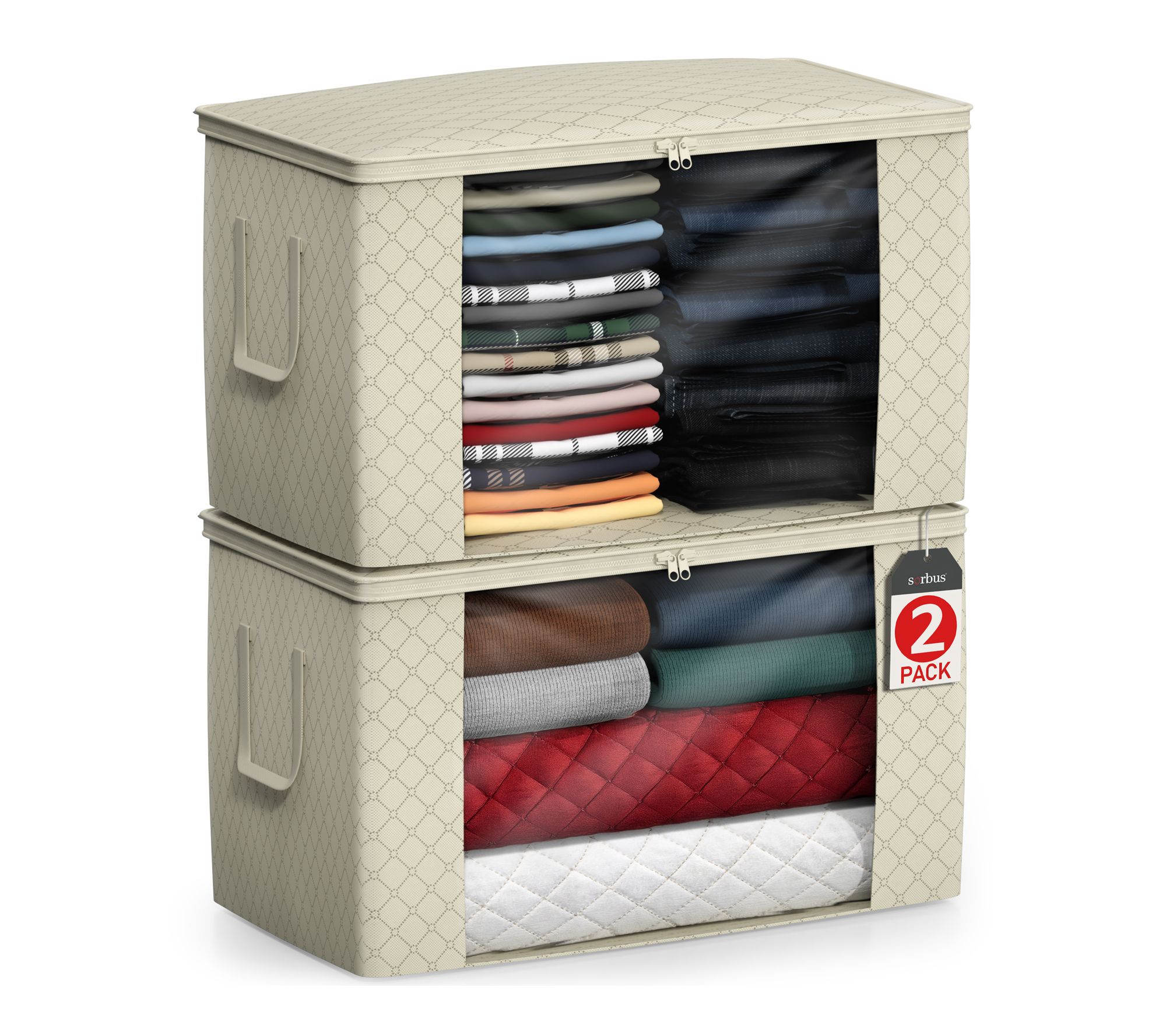 Sorbus Foldable Storage Bag Organizers, Large Window & Handles