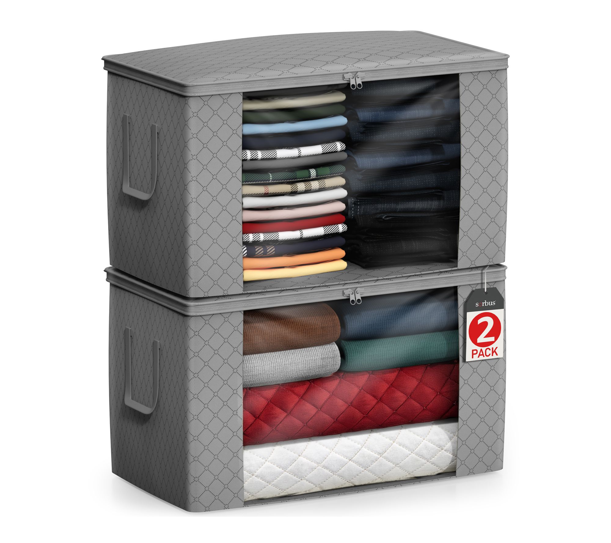 Sorbus Foldable Storage Bag Organizers, Large Window & Handles