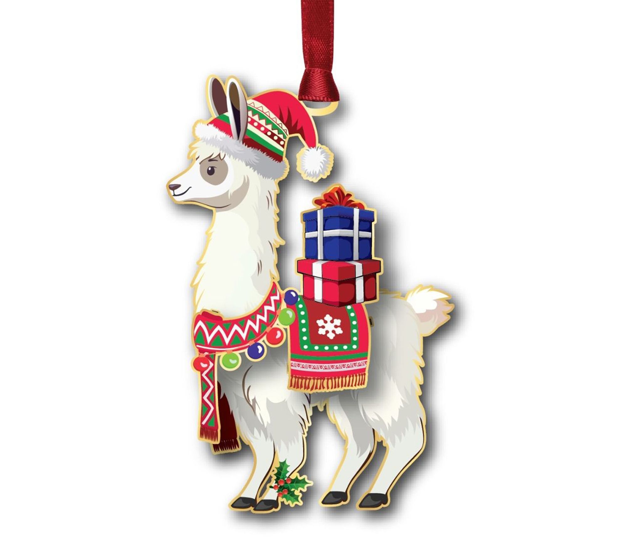 Beacon Designs Christmas Llama Ornament