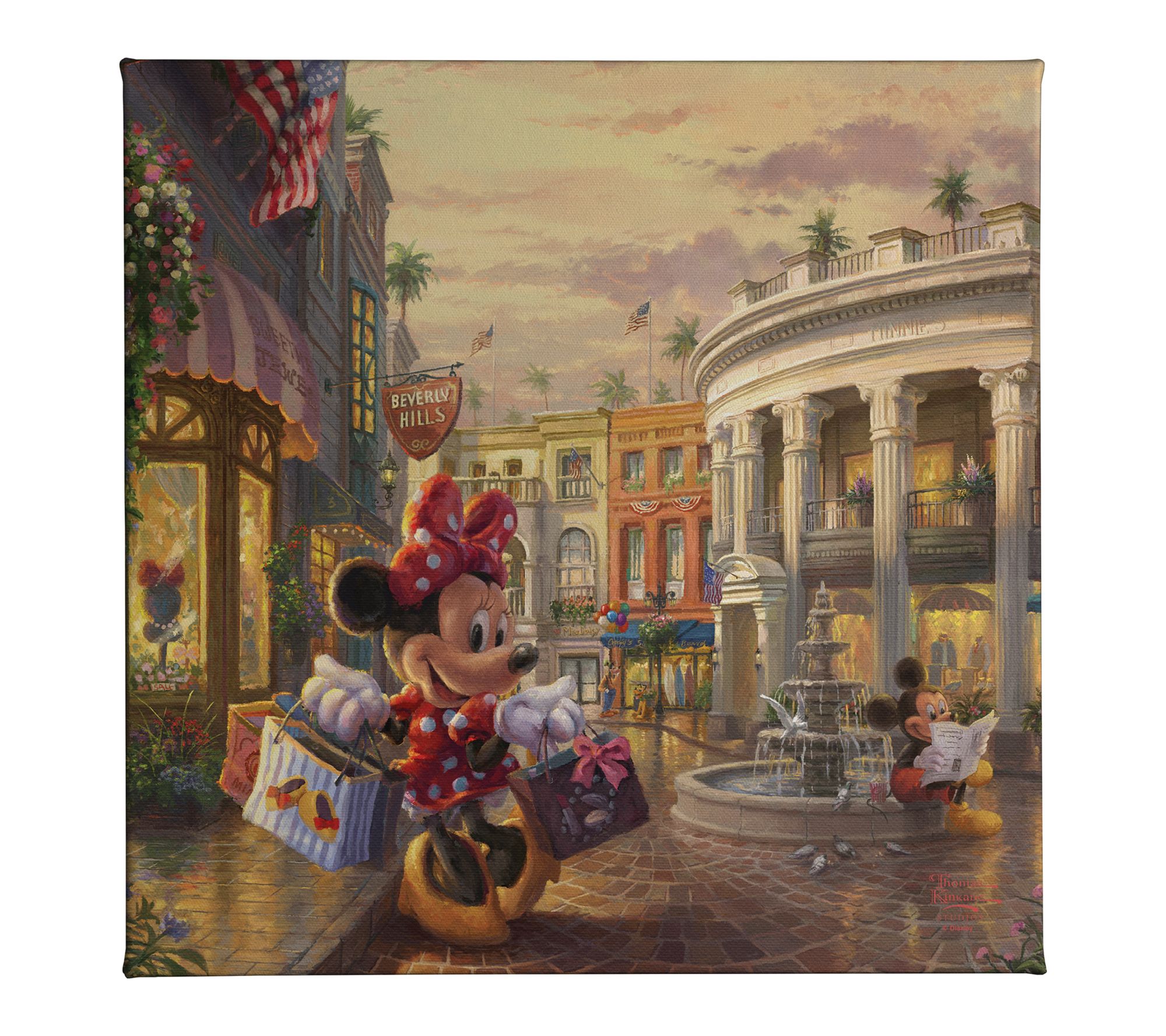 Thomas Kinkade Minnie Rocks the Dots on Rodeo 14x14 Wrap