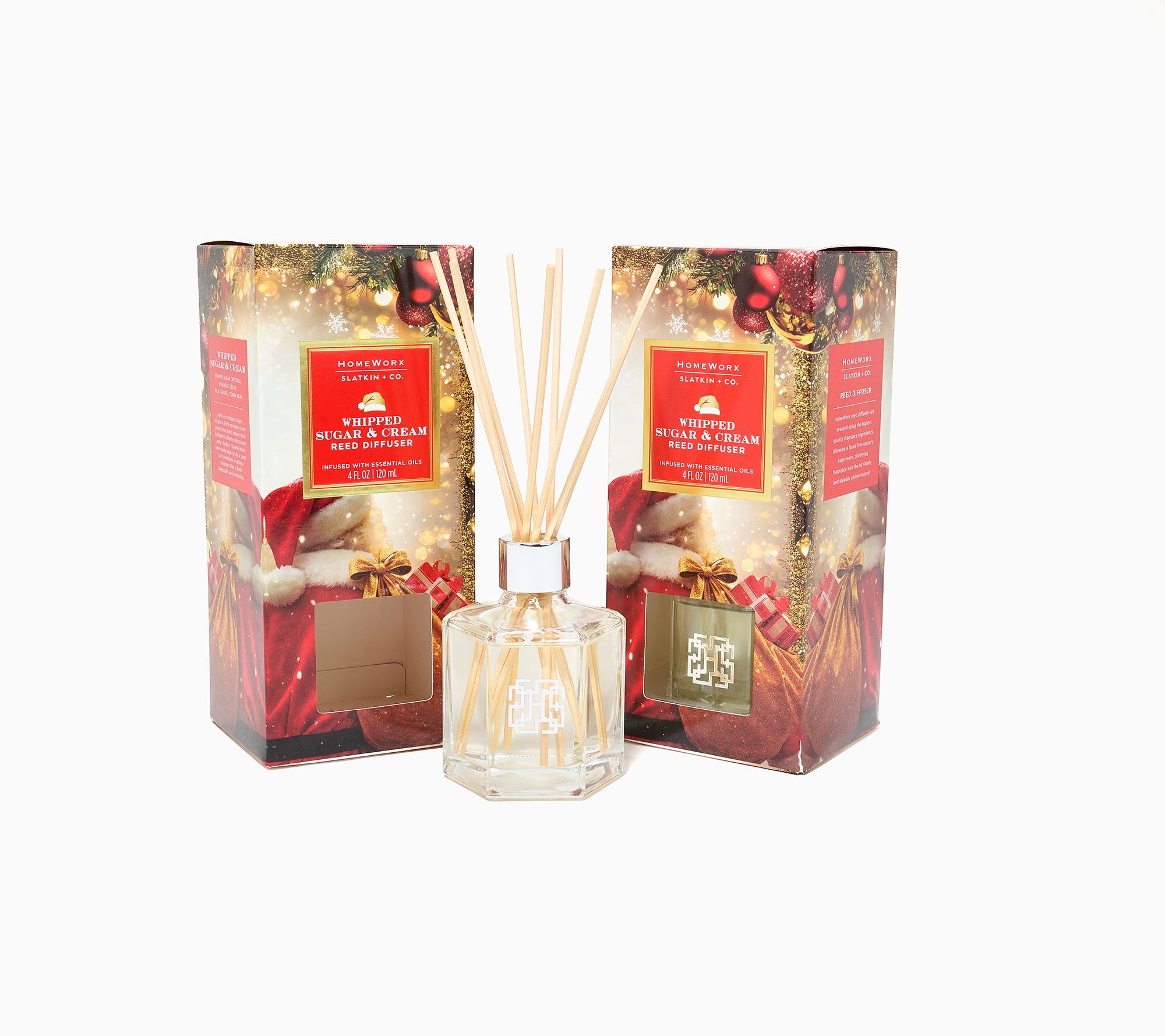 HomeWorx by Slatkin + Co. S/2 Whipped Sugar & Cream Reed Diffusers