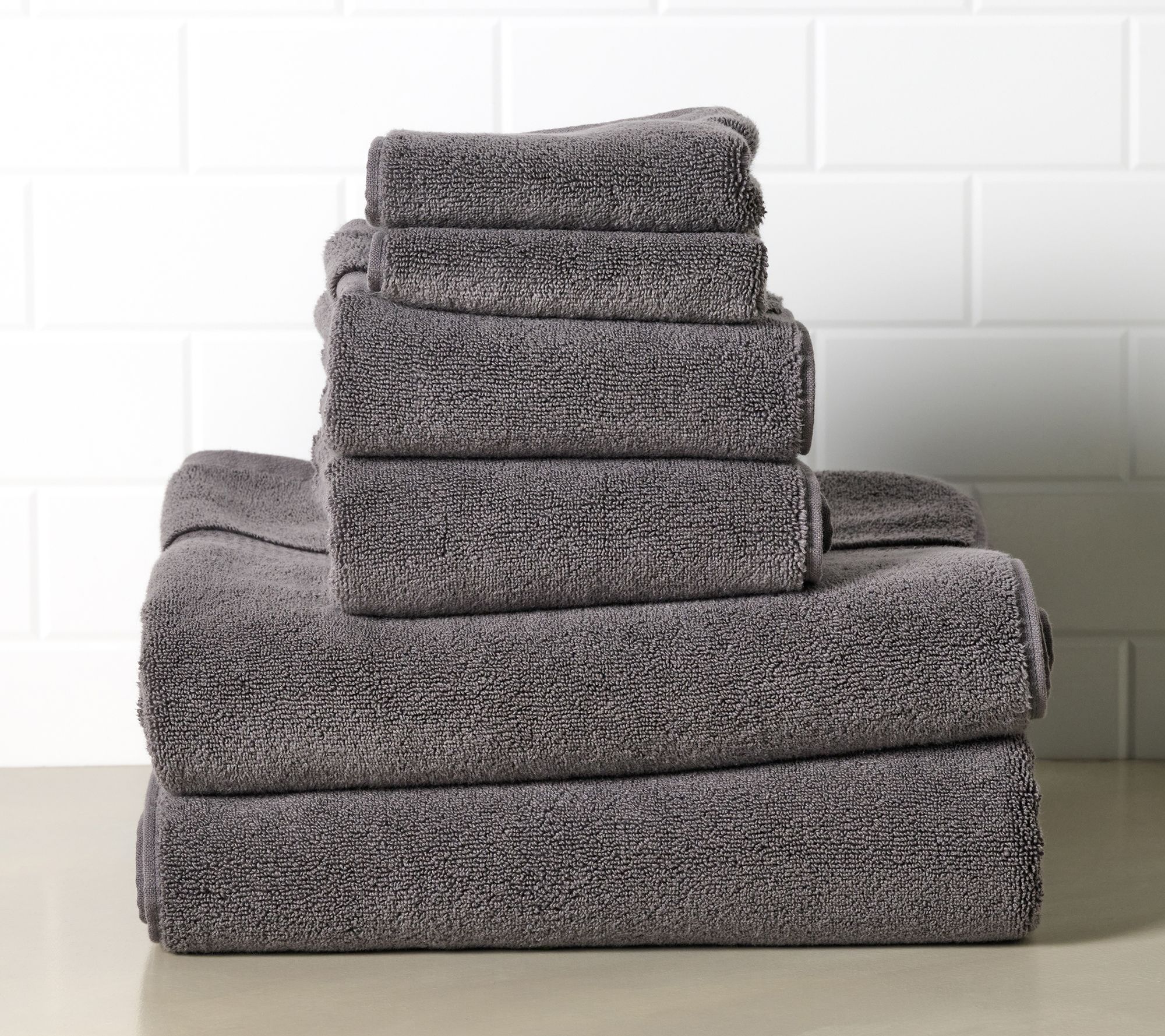 "As Is" W by Wamsutta Ashford Dobby 6-Piece Towel Set