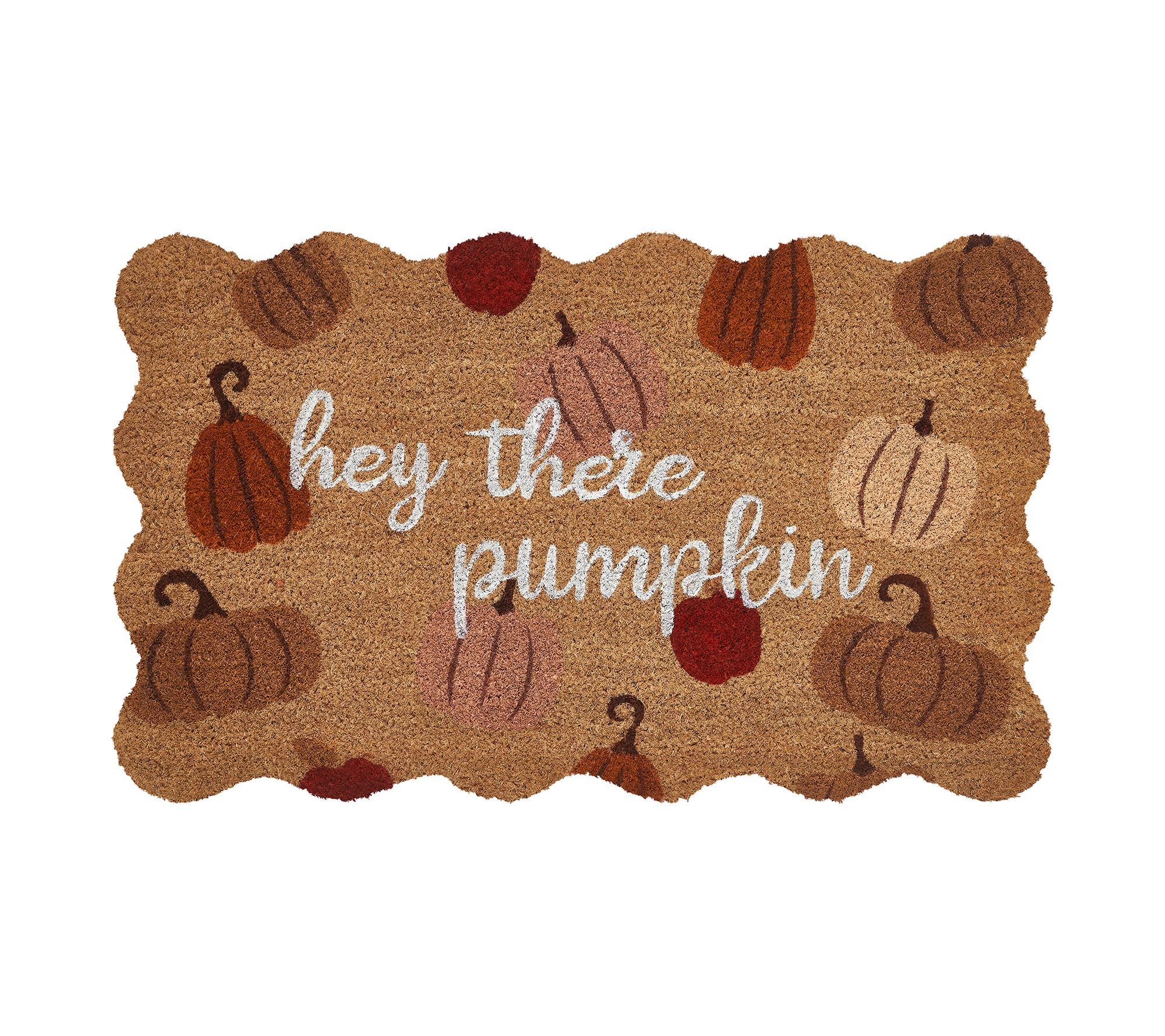 VCNY Home Hey There Pumpkin Outdoor Coir Doormat, 18" x 30"