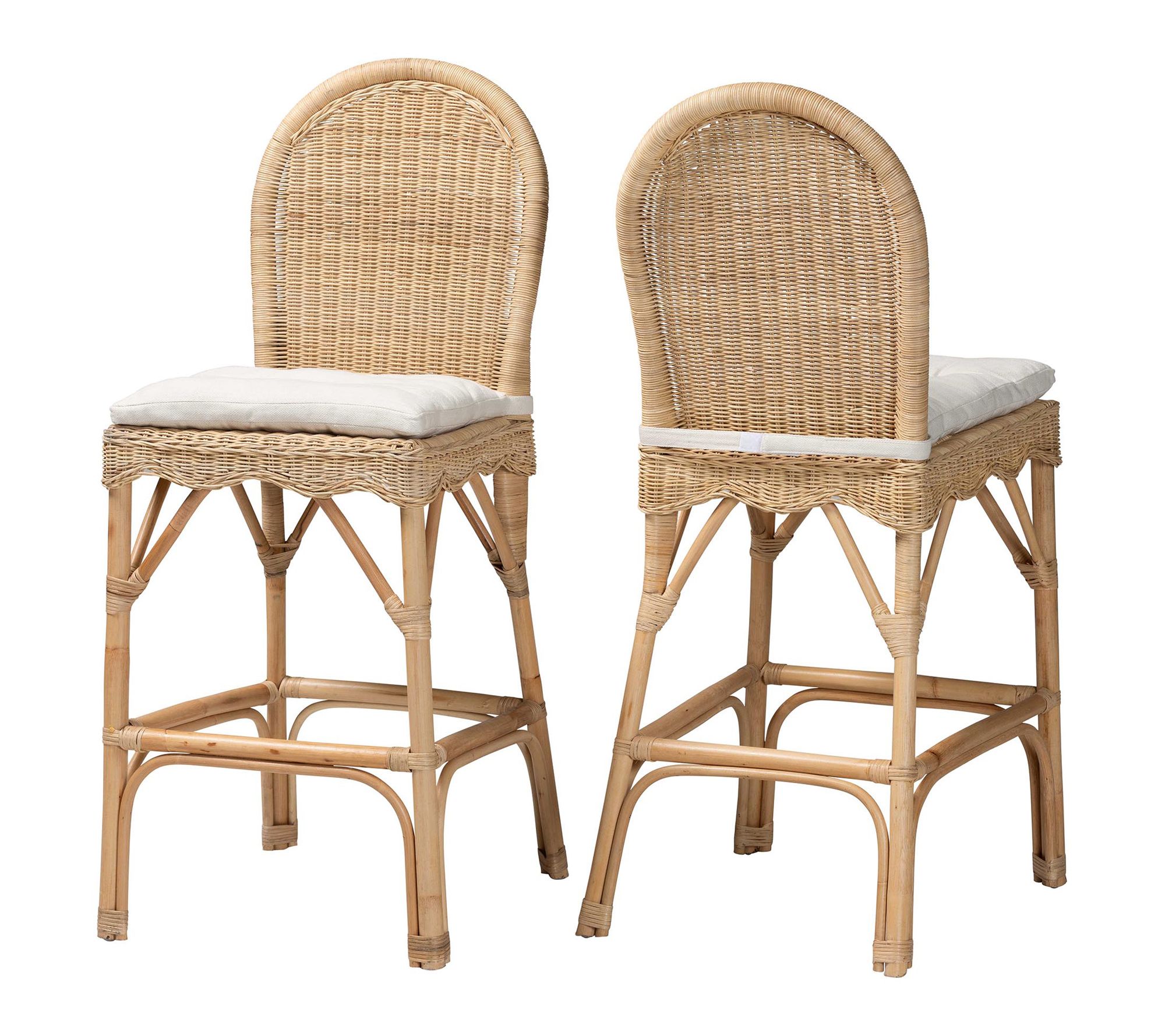 bali & pari Bilu Natural Rattan Bar Stool Set o f 2