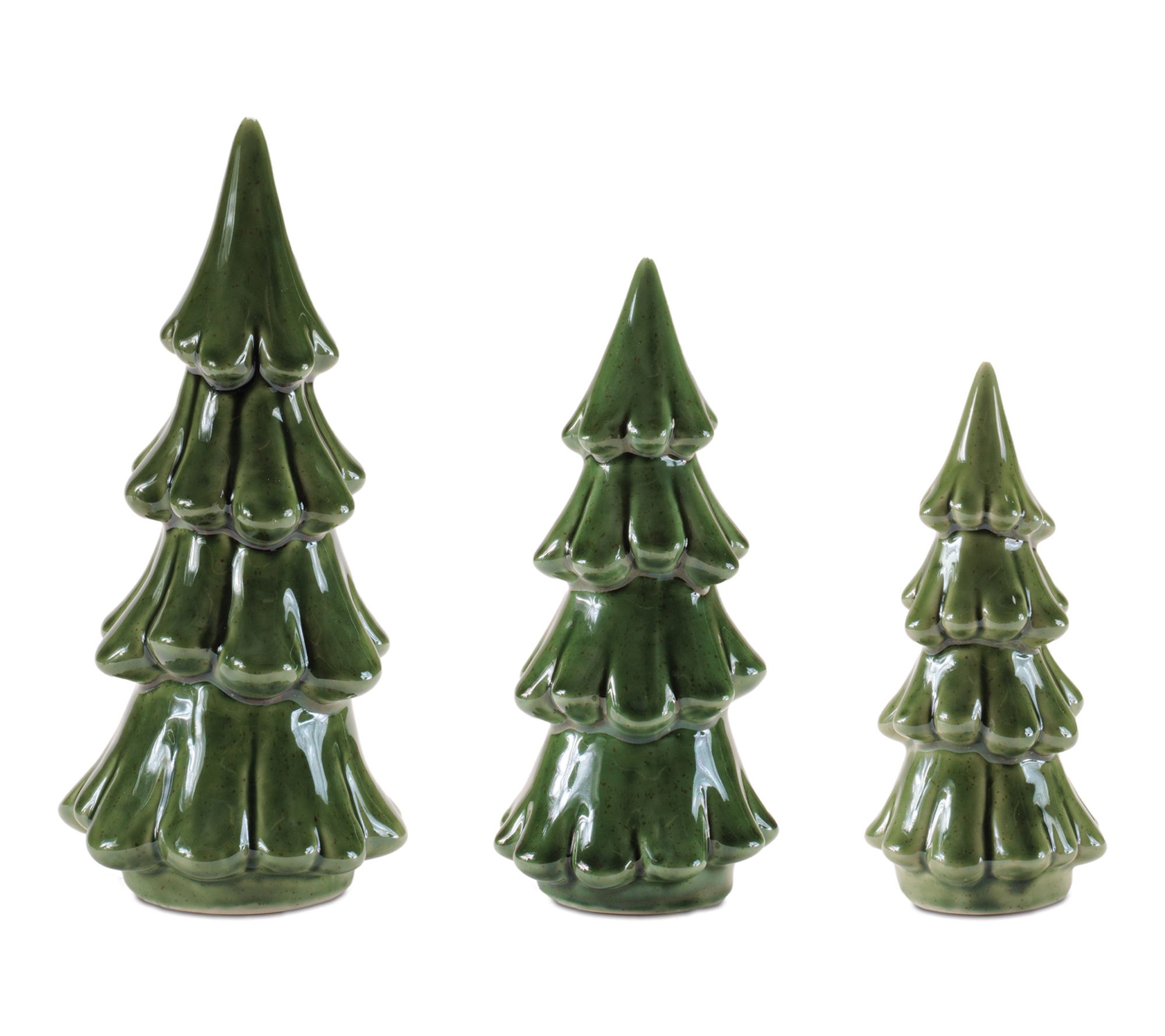 Melrose Scalloped Ceramic Pine Tree (Set of 3)