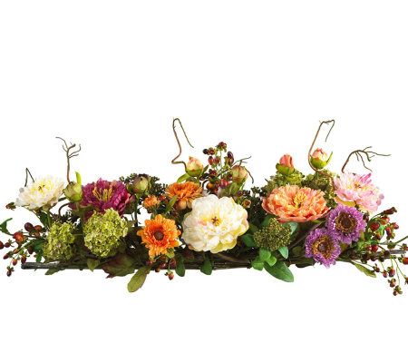 Mixed Peony Centerpiece Flower Arrangement by Nearly Natural