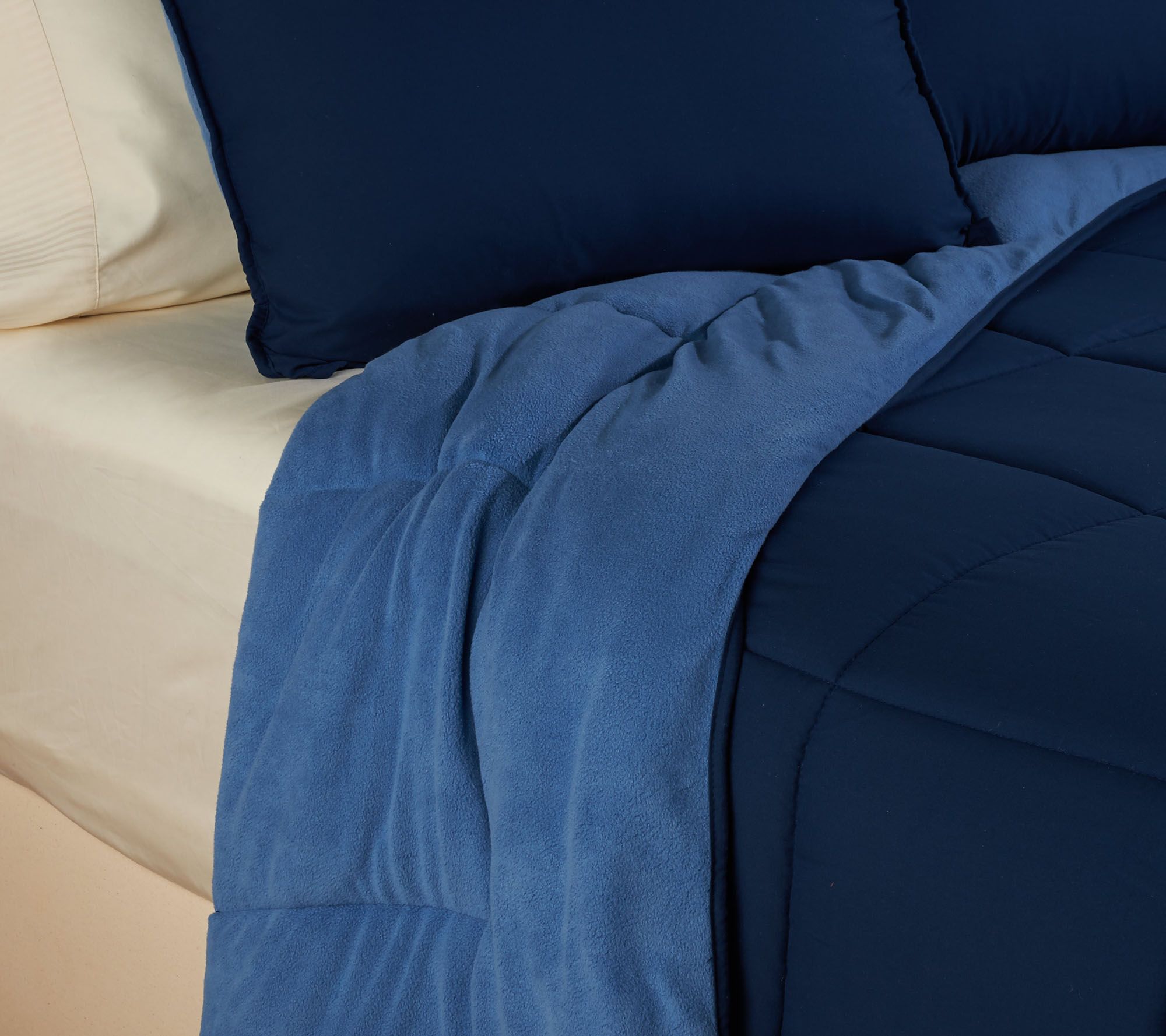 Berkshire Blanket F/Q Reversible Polarfleece Comforter Set - QVC.com