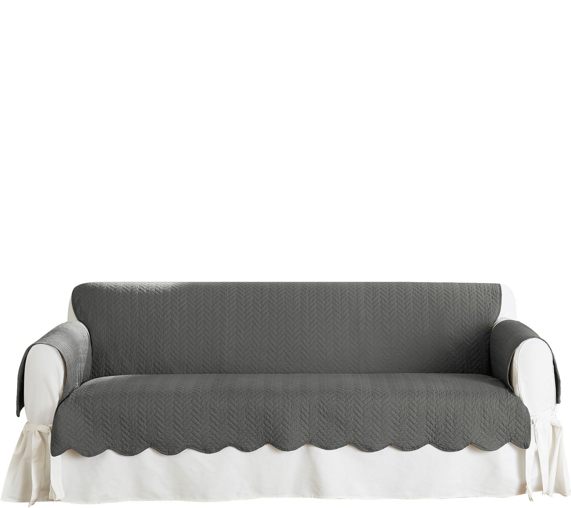 Sure Fit 100 Cotton Sofa Furniture Cover With Chevron Stitch
