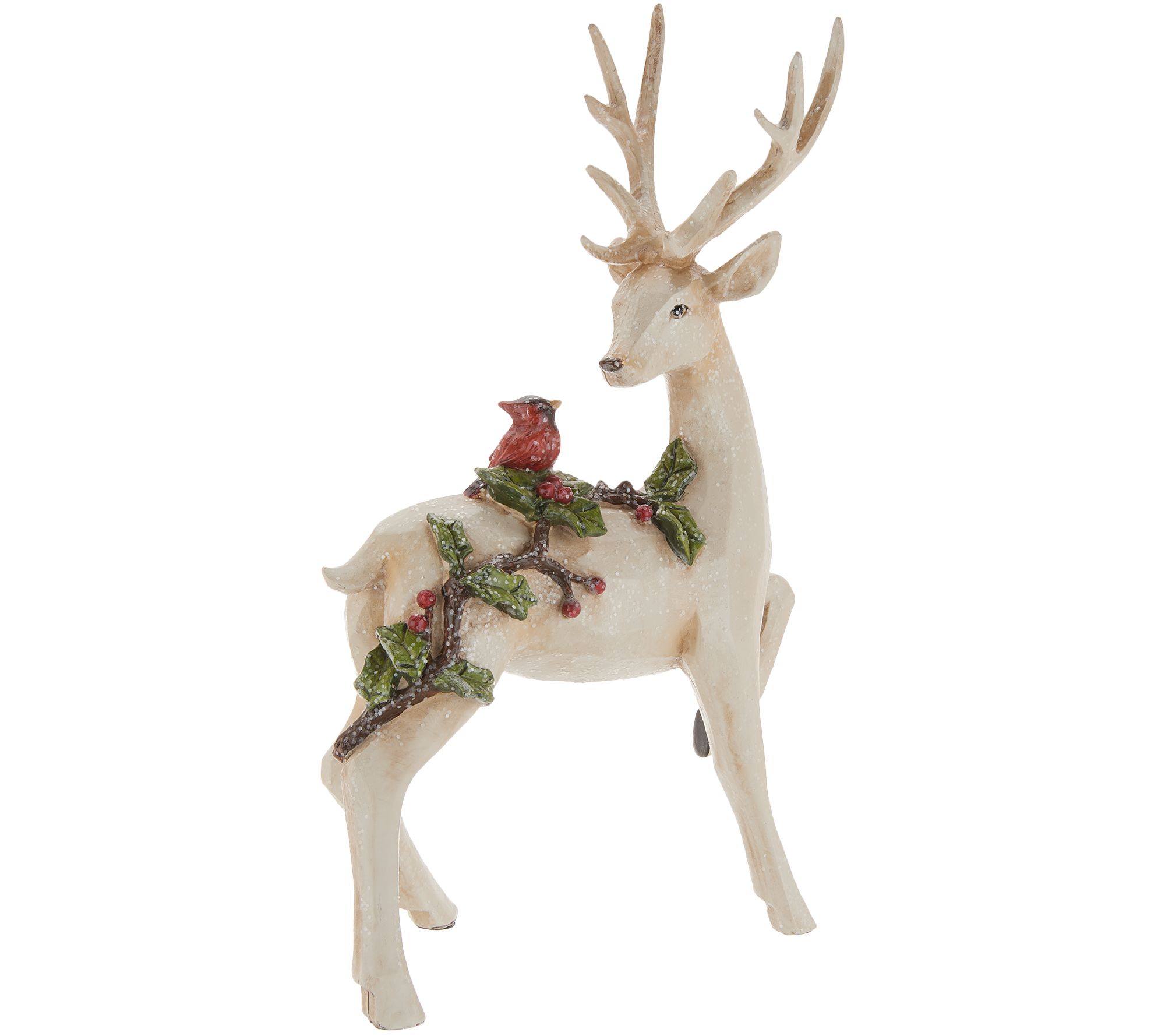 Set of 2 Deer Figurines with Embossed Cardinals by Valerie
