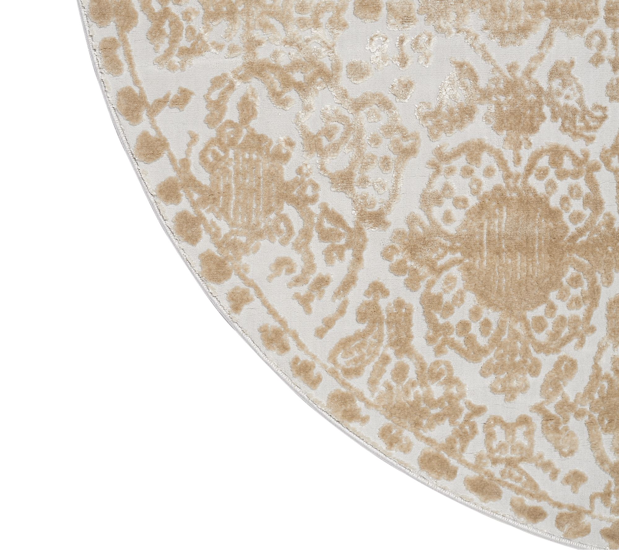 Home Decor 5'3" Round Elegant Opulence Round Rug Champagne Color Inspire Me 