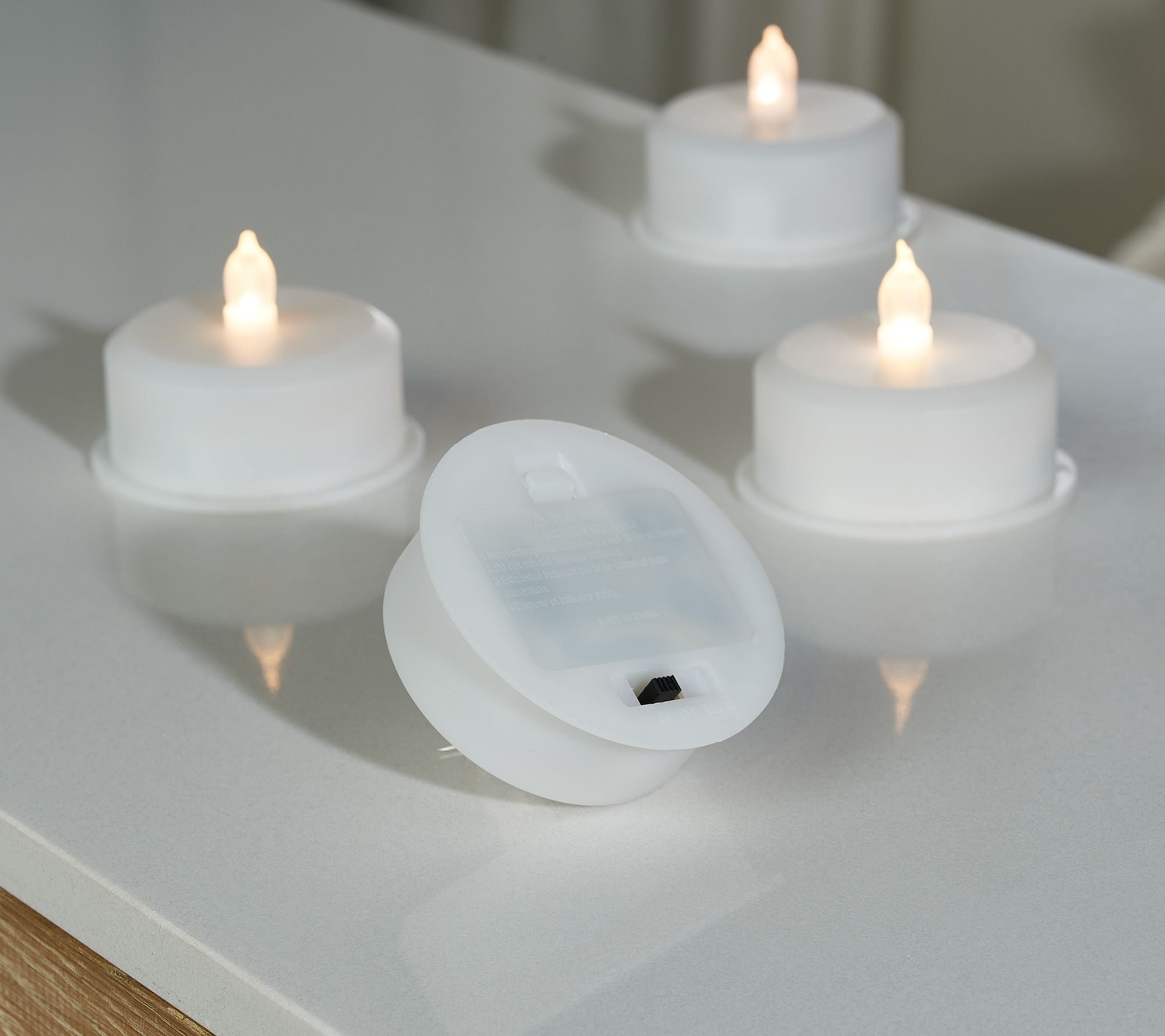 S/4 Battery Operated Tealights with Timer by Valerie - QVC.com