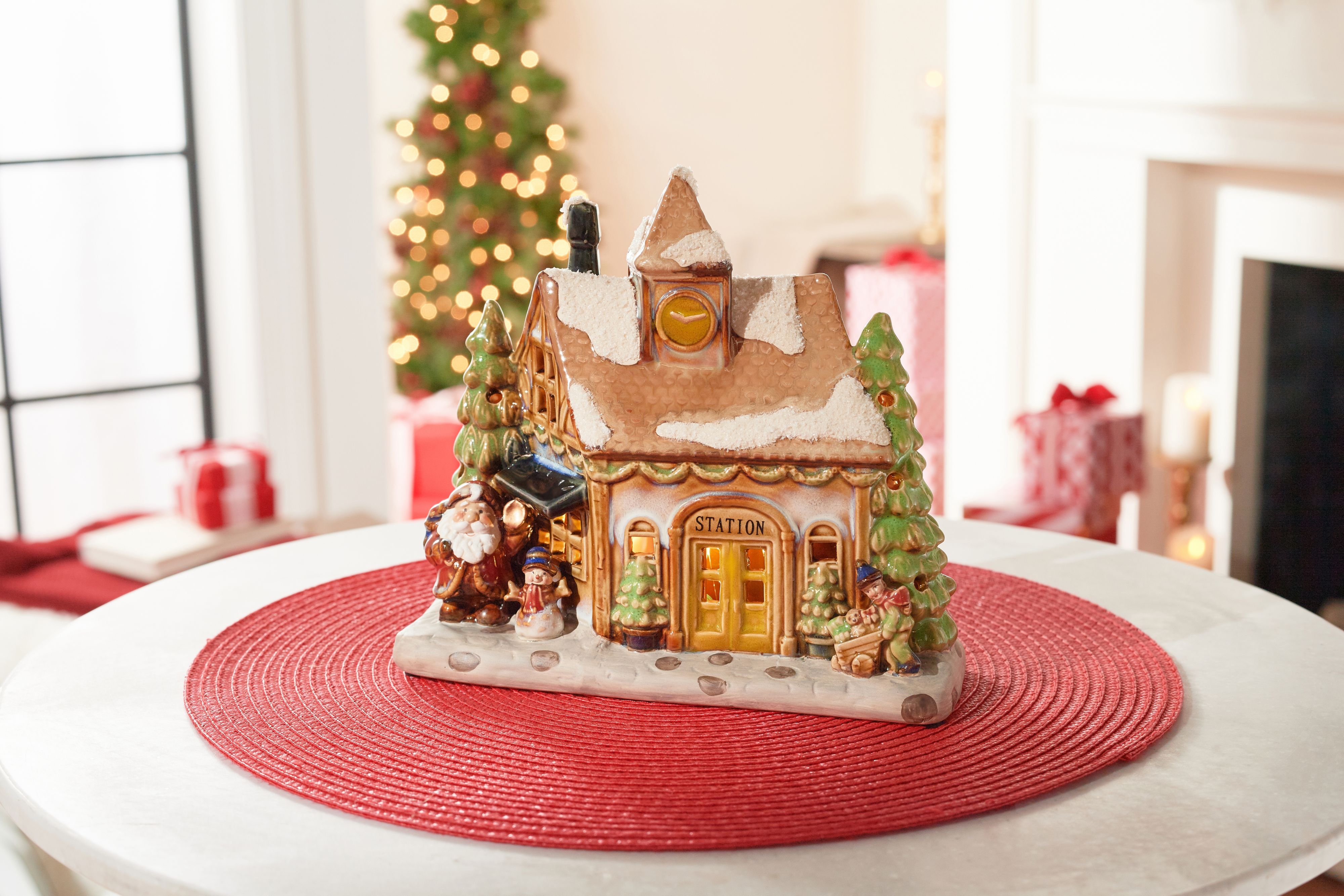 Illuminated Porcelain Slim Holiday Village House by Valerie - QVC.com