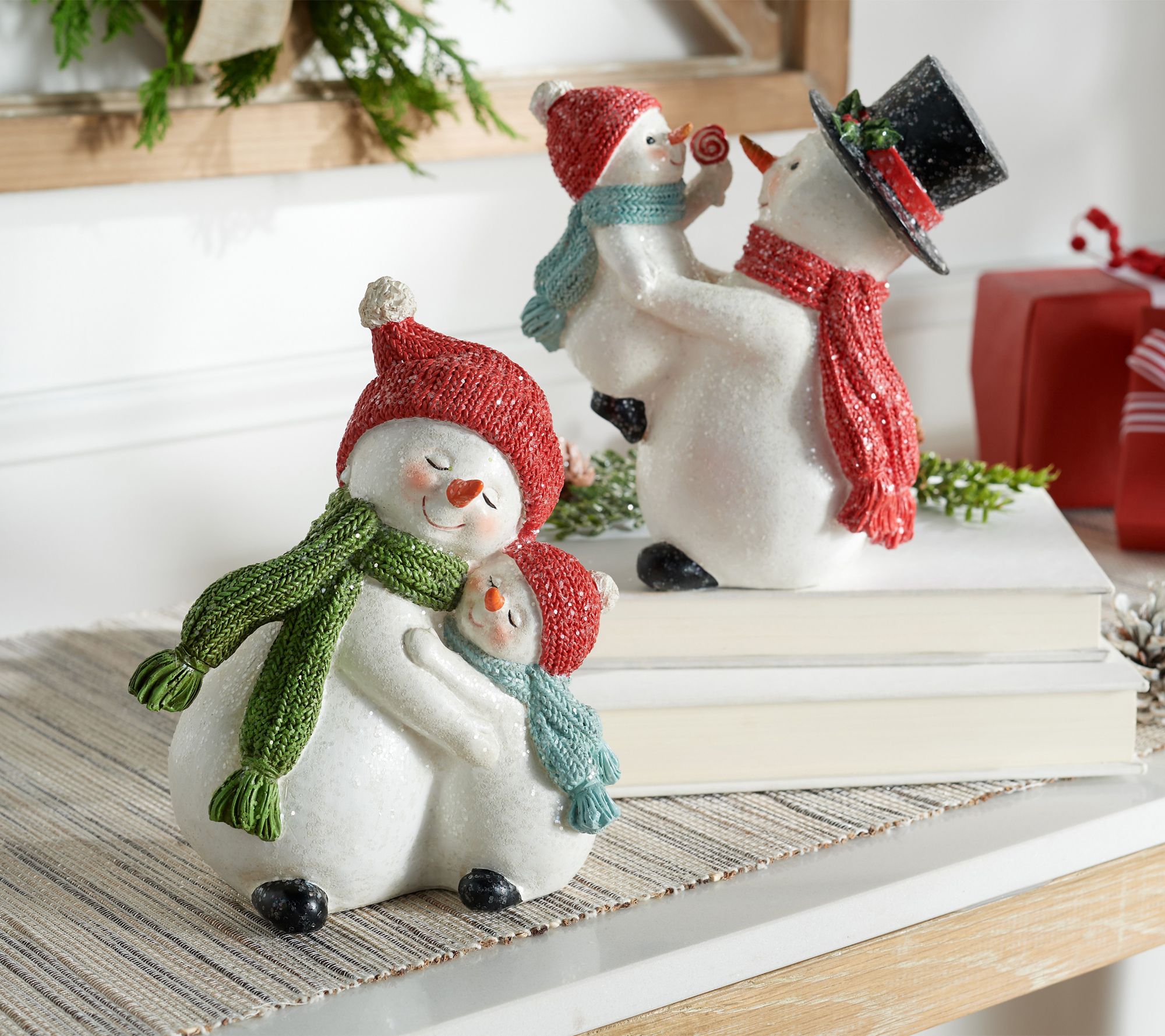2-Piece Hugging Snowman Family by Valerie - QVC.com