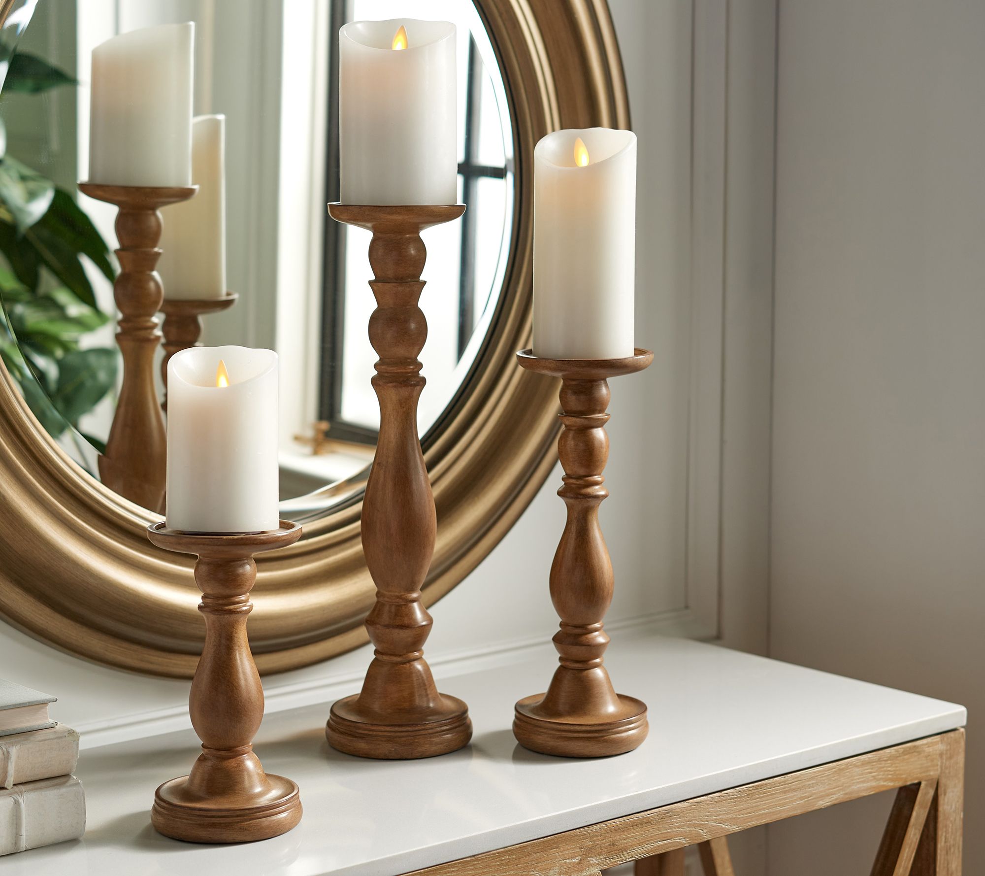 "As Is" Set of 3 Pedestal Candle Holders by Valerie