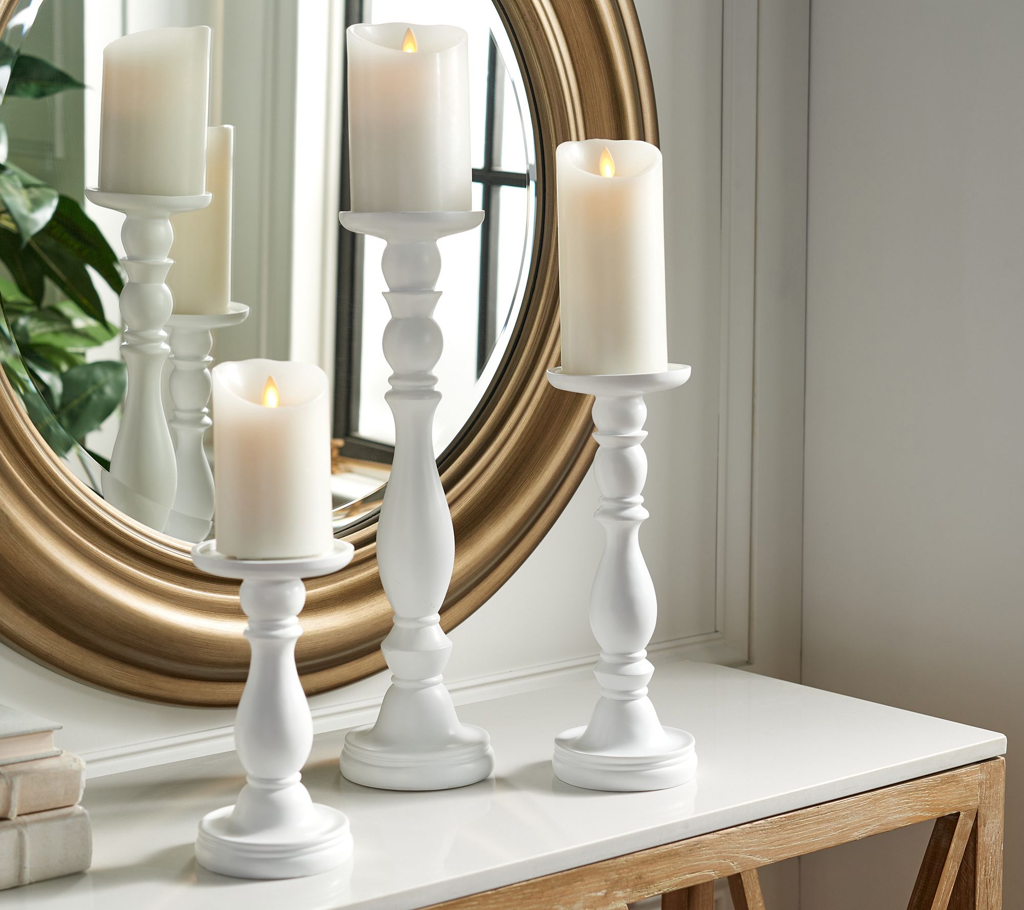 "As Is" Set of 3 Pedestal Candle Holders by Valerie