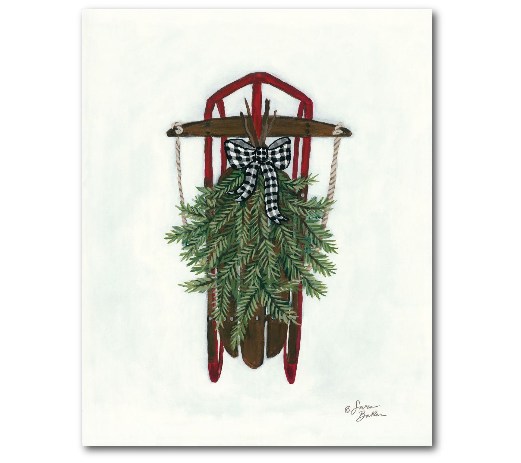 Courtside Market Vintage Winter Sled 12x18 Canv as
