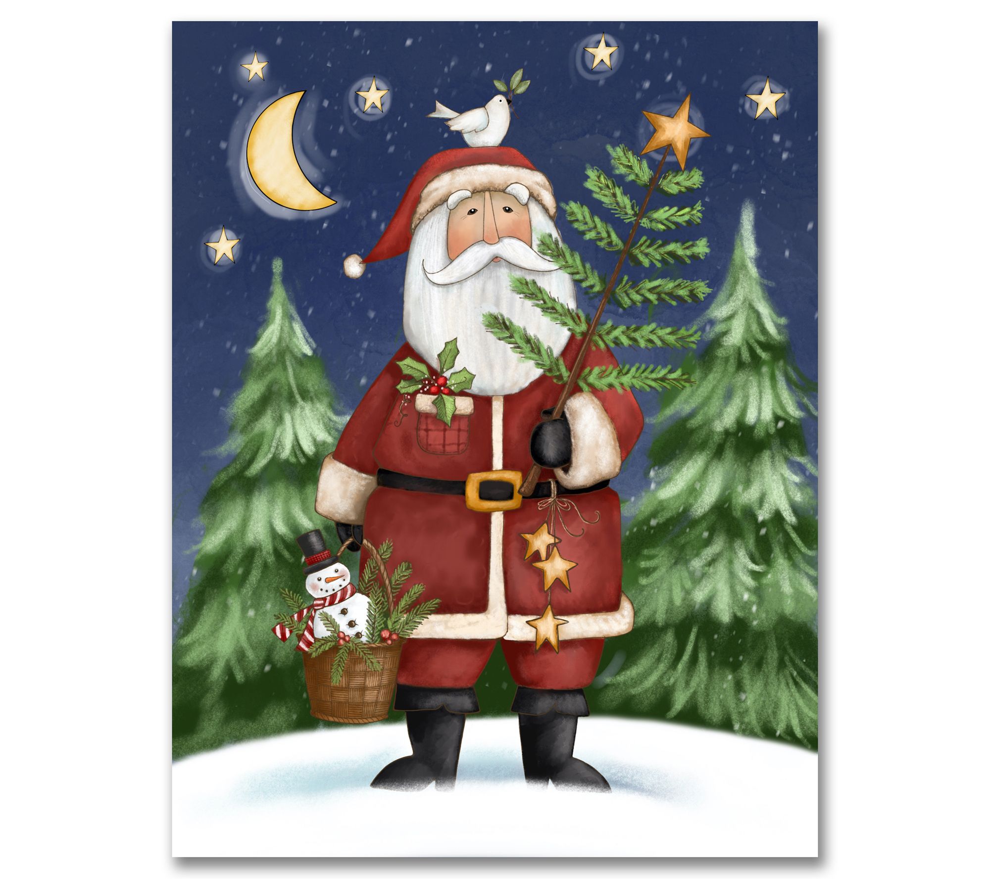 Courtside Market Prim Santa 16x20 Canvas