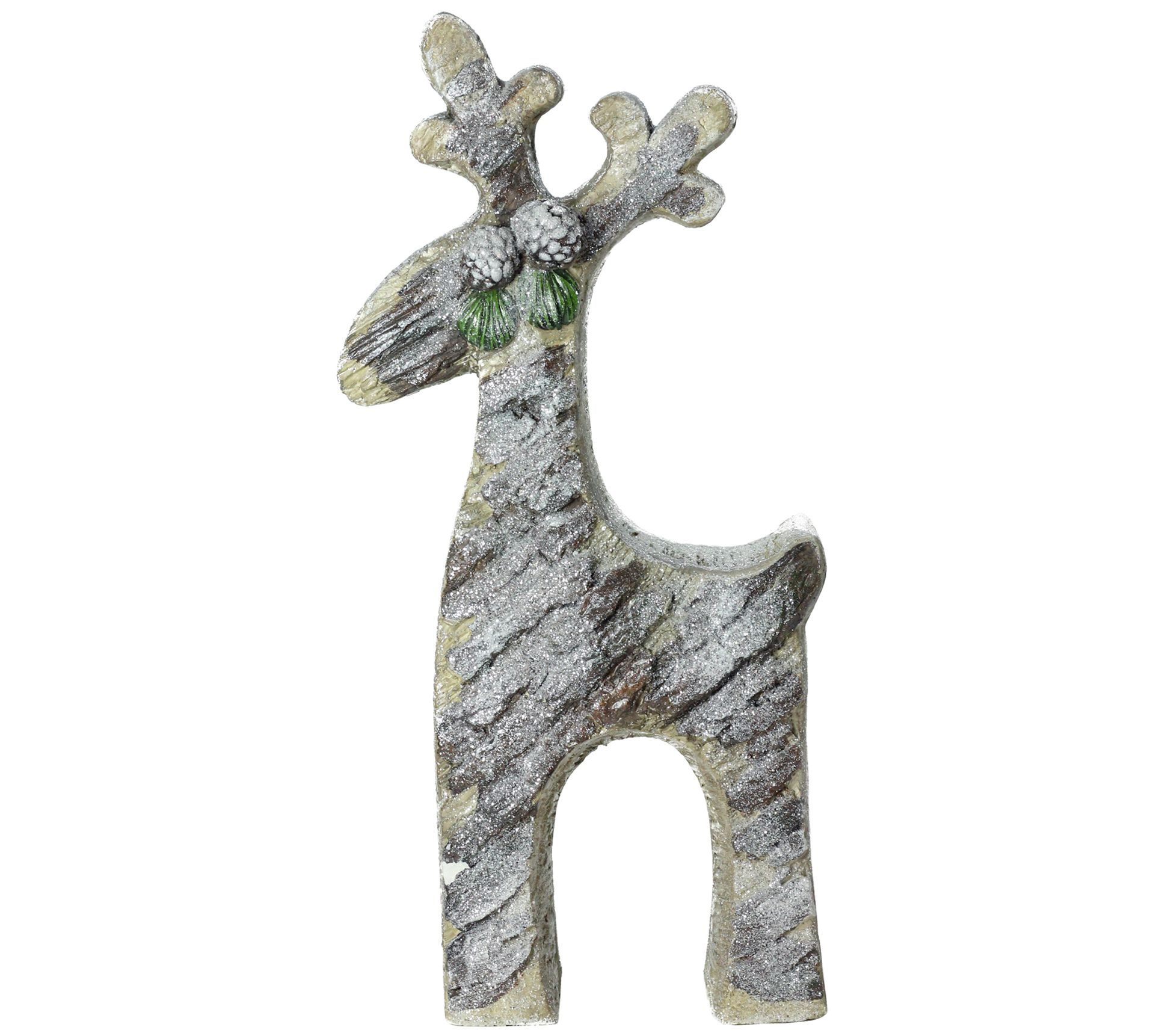 Northlight 22" Gray Rustic Glittered Reindeer Tbletop Decor