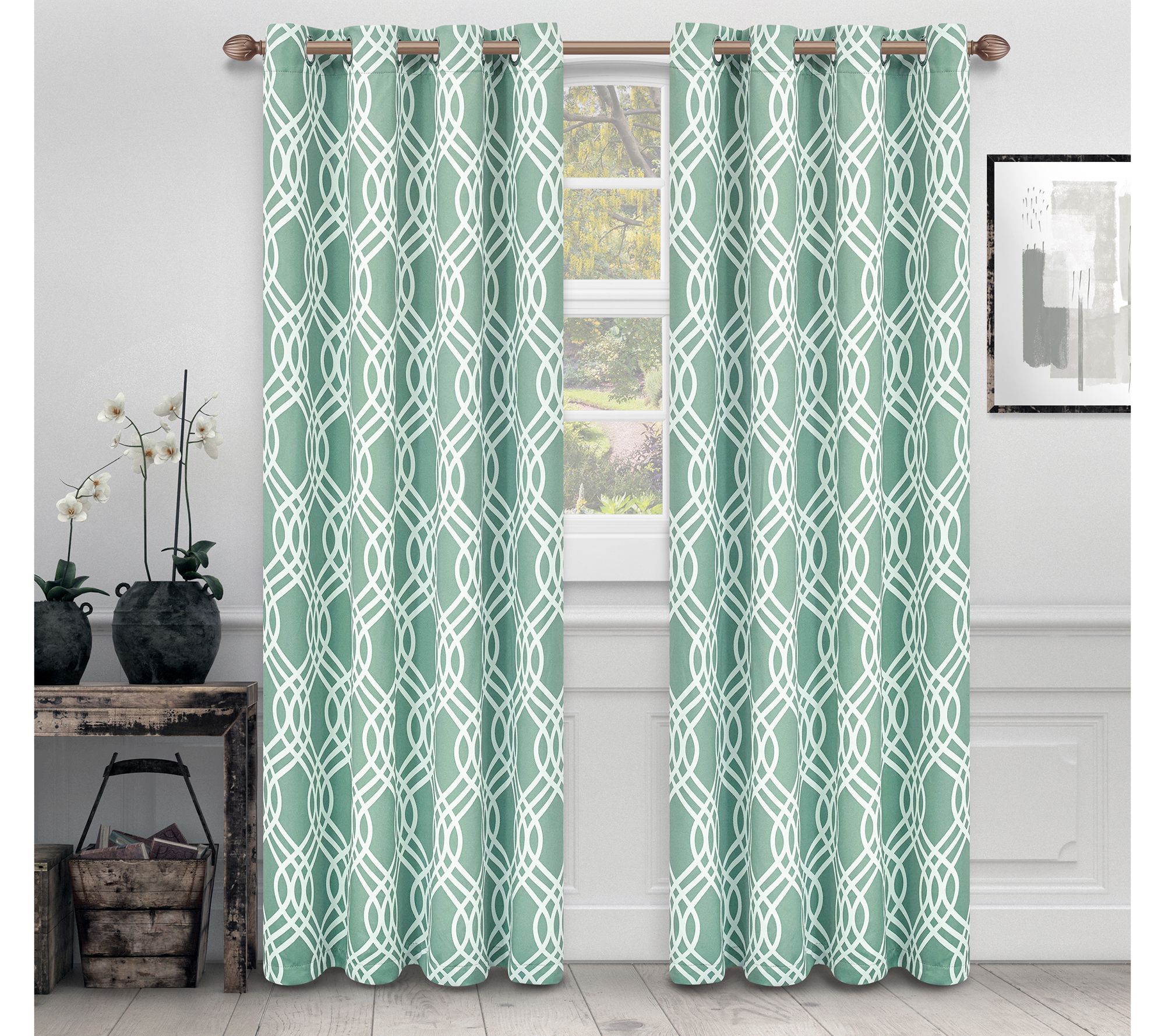 Superior Ribbon Blackout Grommet Curtain Panel Set, 52" x 63"