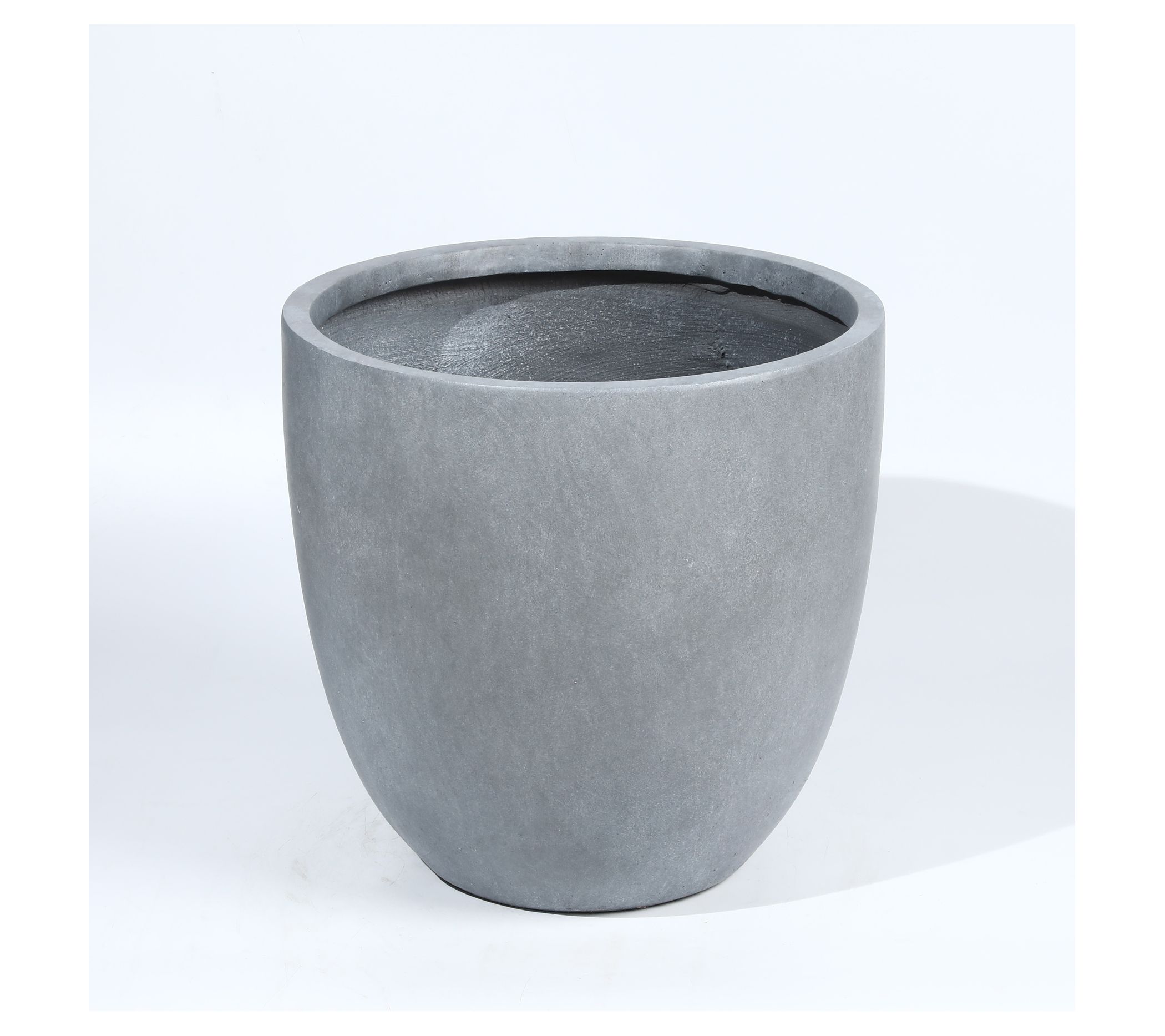 LuxenHome Light Gray 9" Round Planter