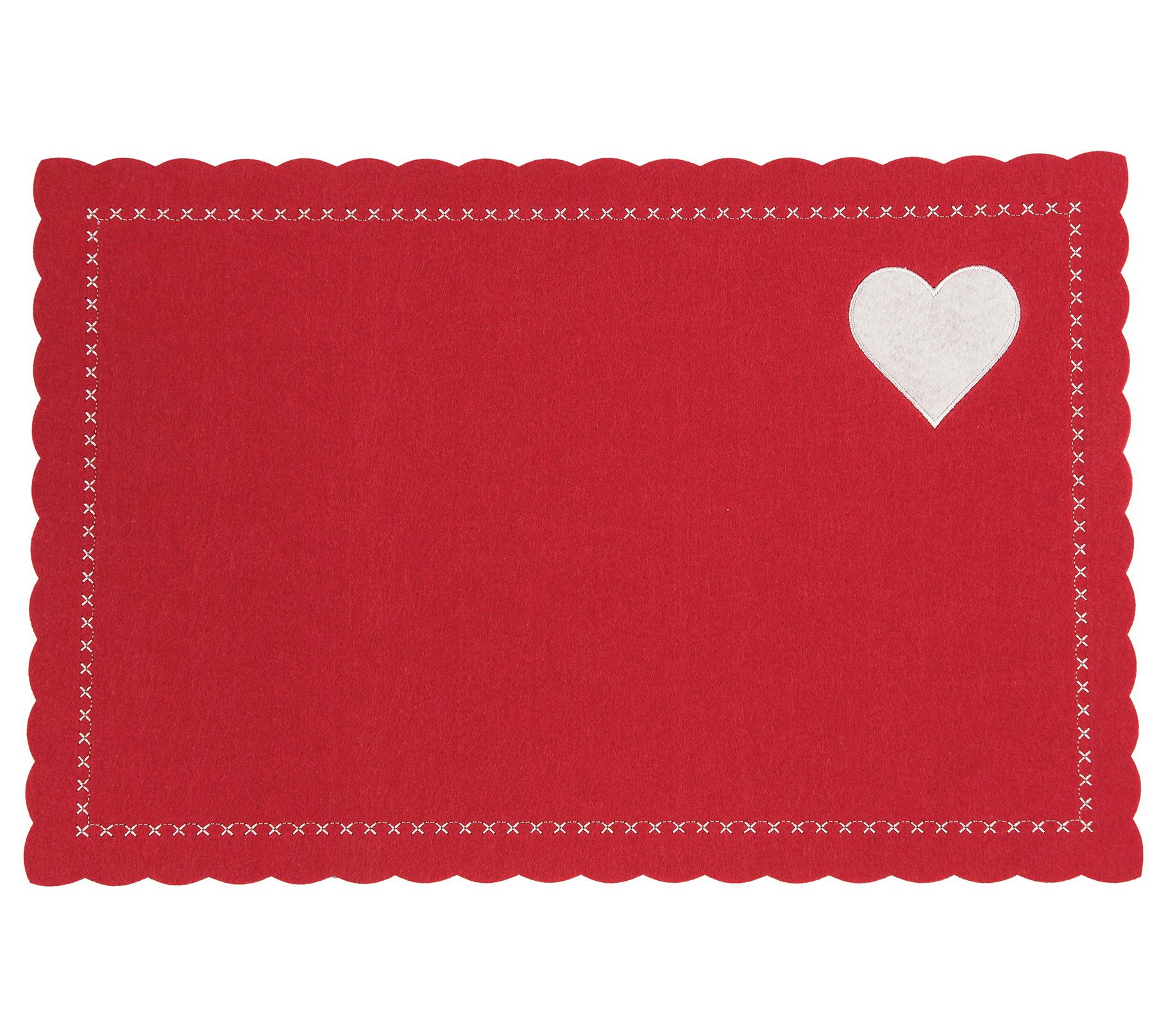 Felt Heart Valentine's Rectangle Placemat Set of 6 by Valerie