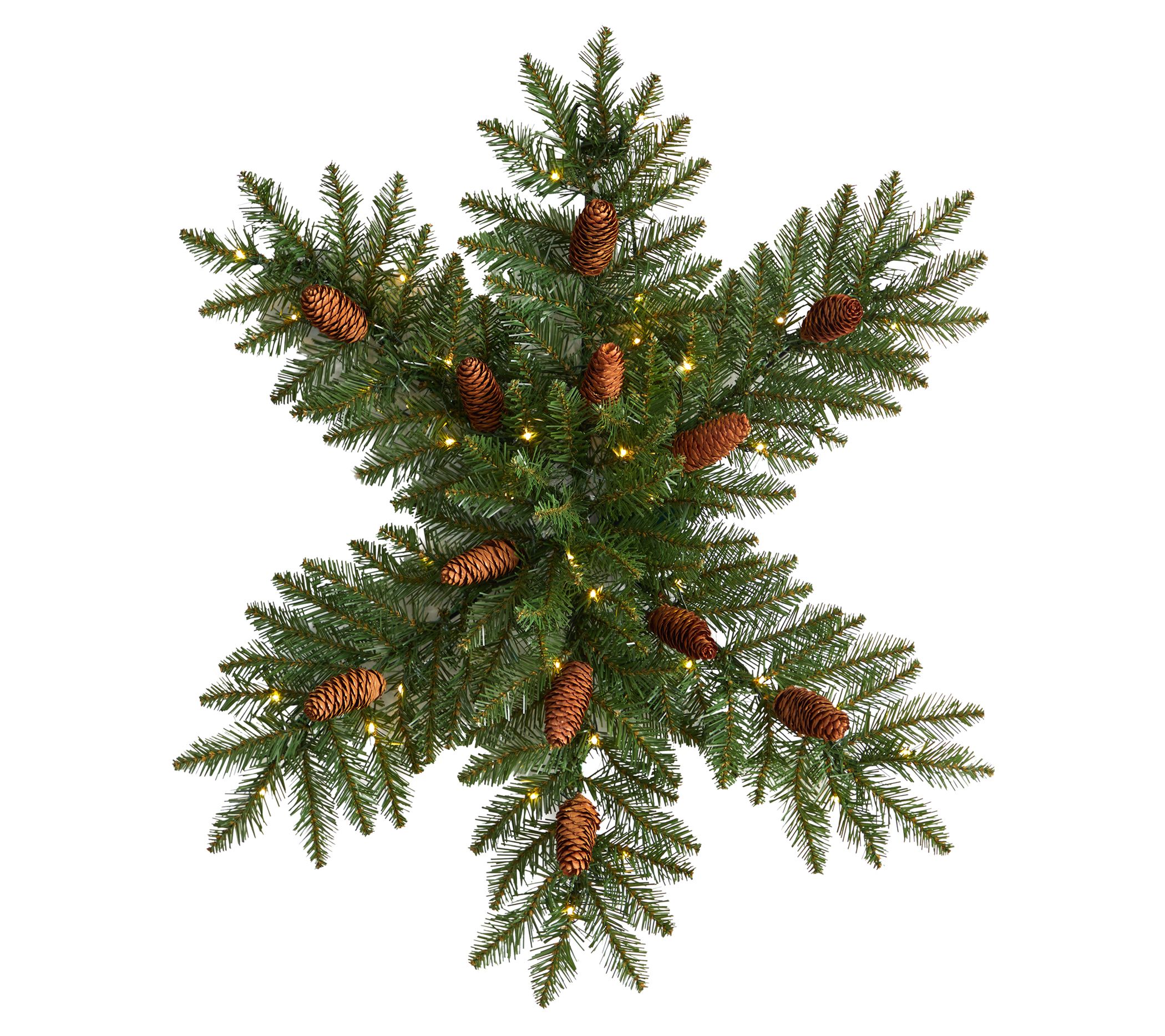 Nearly Natural 30 in. Pre Lit Snowflake Wreath40 LED