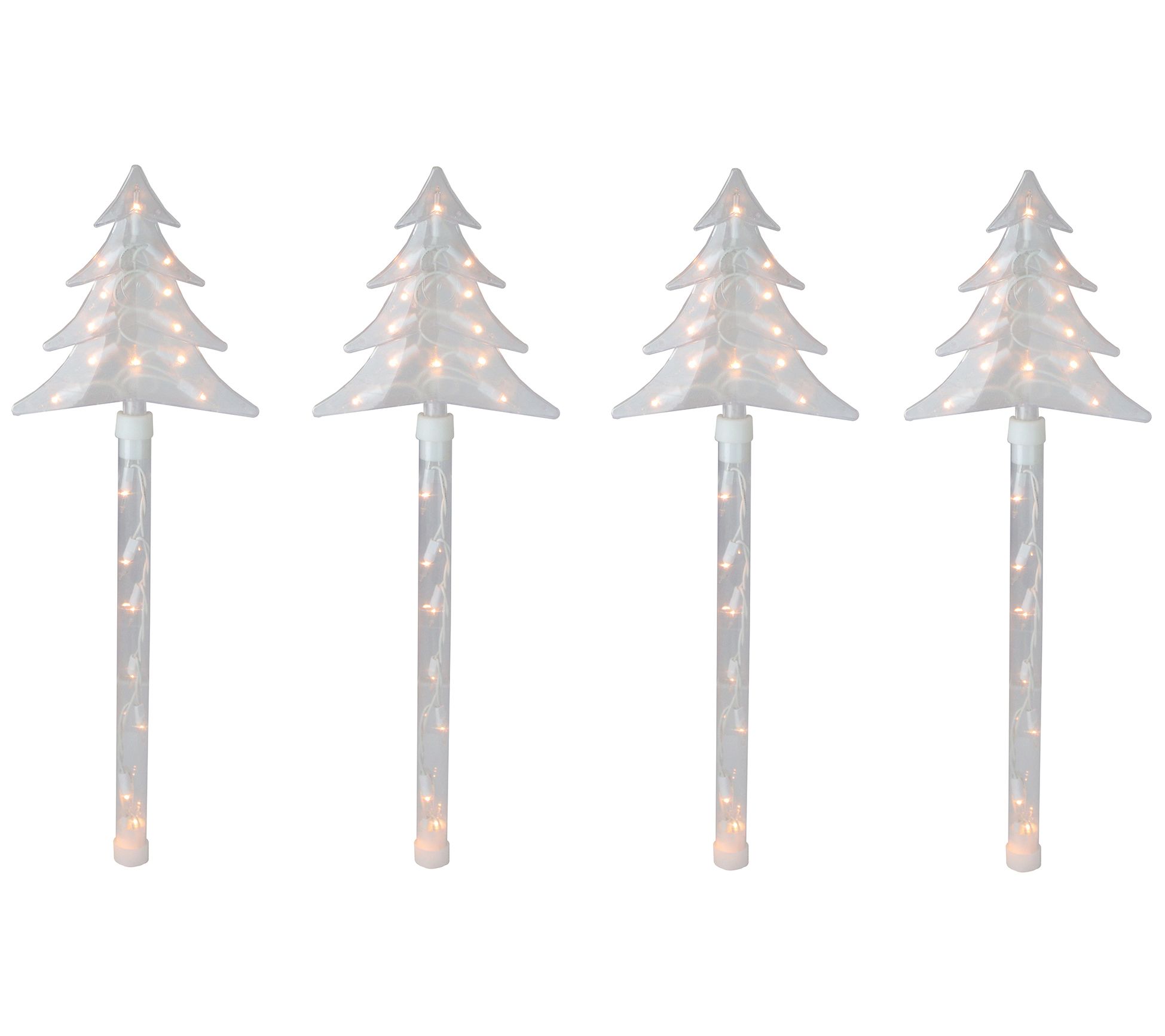 Northlight 4ct Tree Pathway Marker w/ Lawn Stakes White Wire