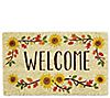 Welcome Sunflowers Natural Coir Doormat  with Nonslip Back