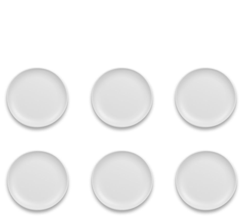 TarHong Matte Craft Coupe Melamine Salad Plates- Set of 6