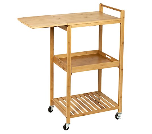 Honey-Can-Do Bamboo Kitchen Cart With Wheels