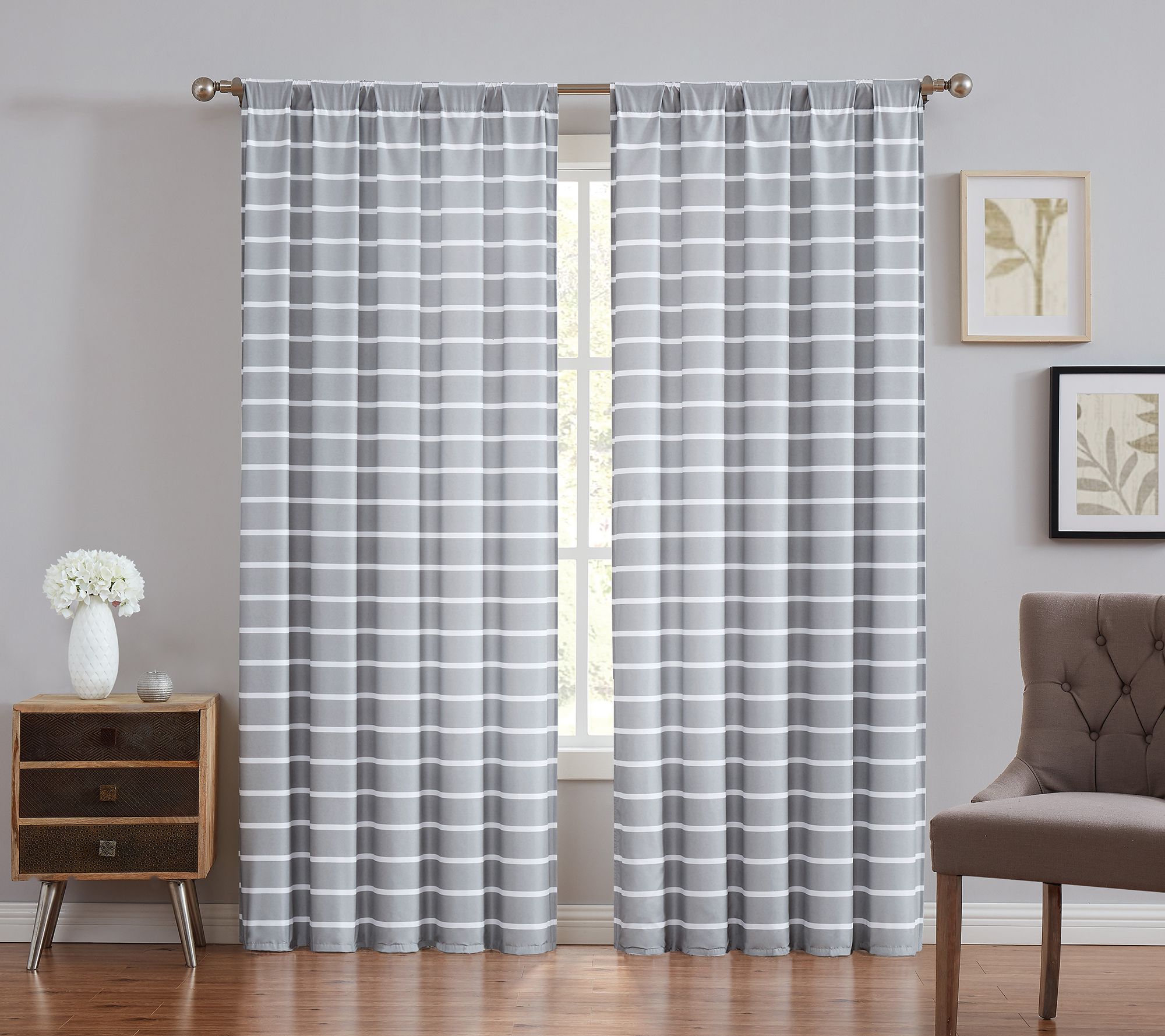 Truly Soft Maddow Stripe Window Panel Set of 2