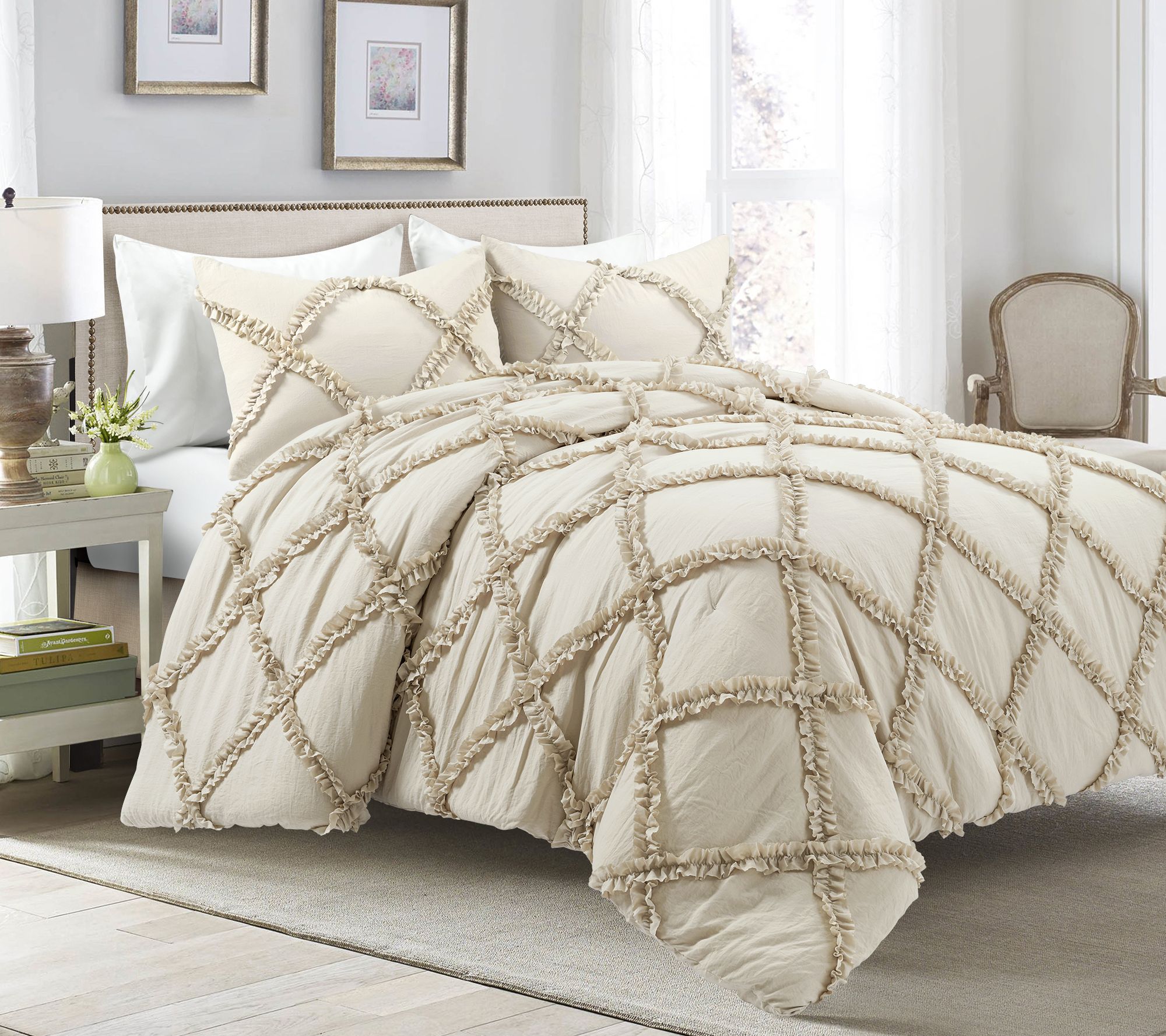 Emma Faux Fur Comforter Set, Lush Decor