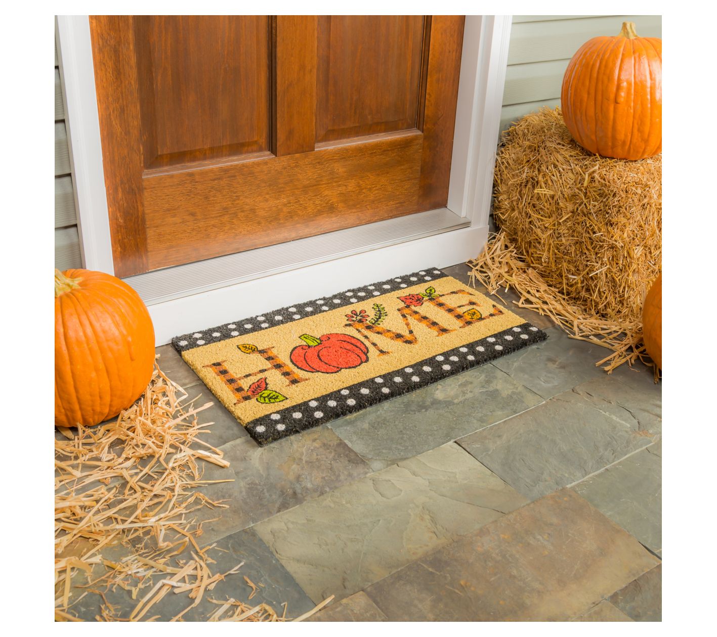 Evergreen Pumpkin Home Coir Mat