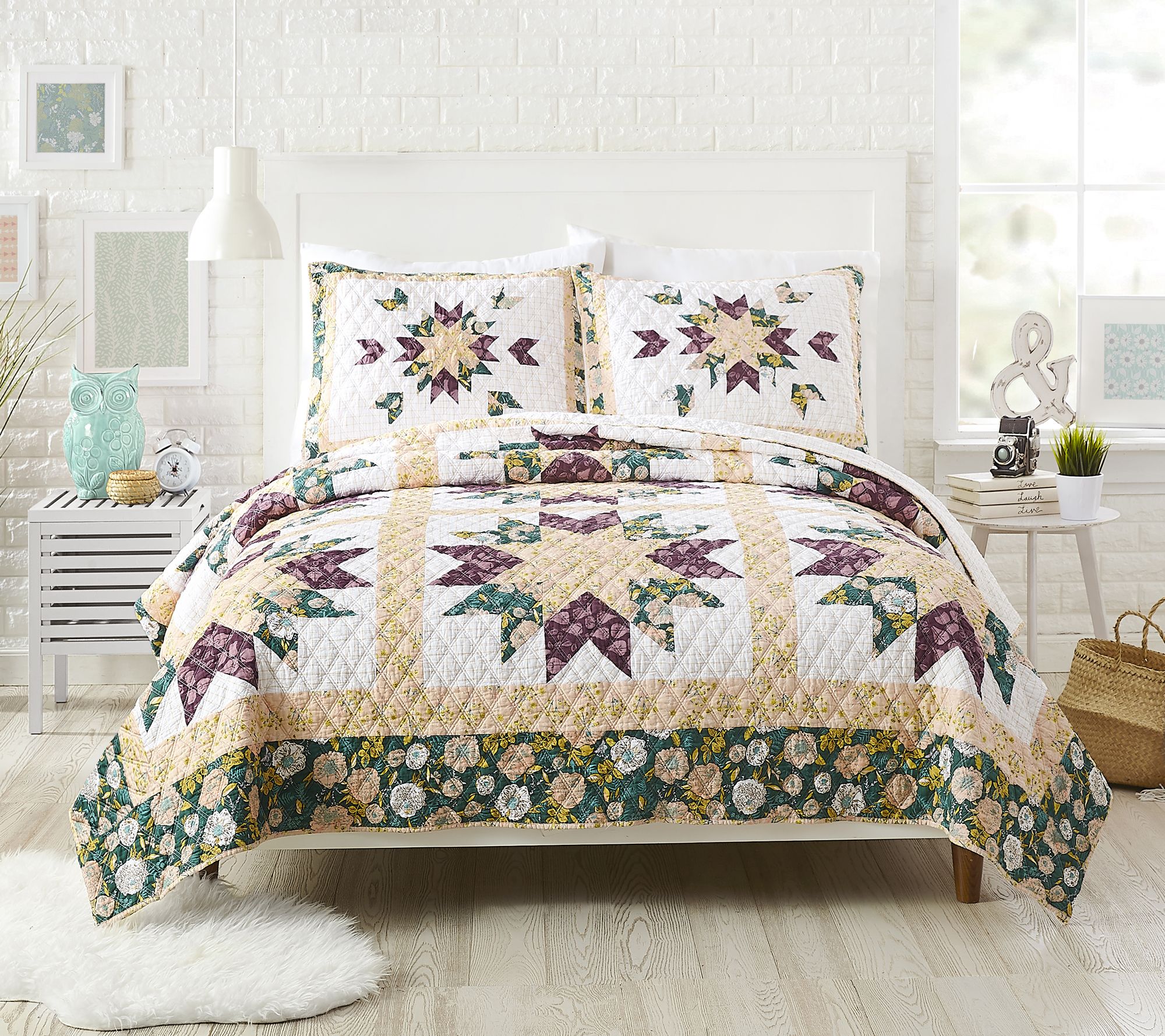 Makers Collective Foraged Flora 3Piece King Quilt Set