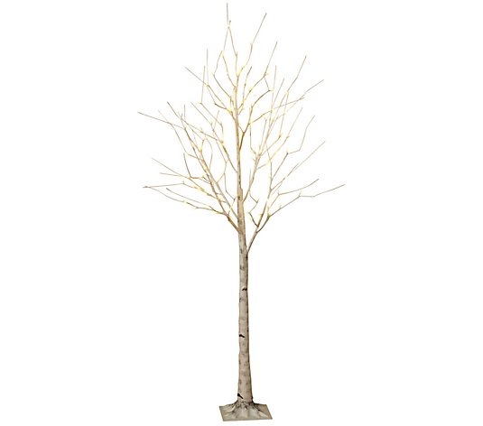 6-Foot Birch Bark Effect Lighted Tree by GersonCo.