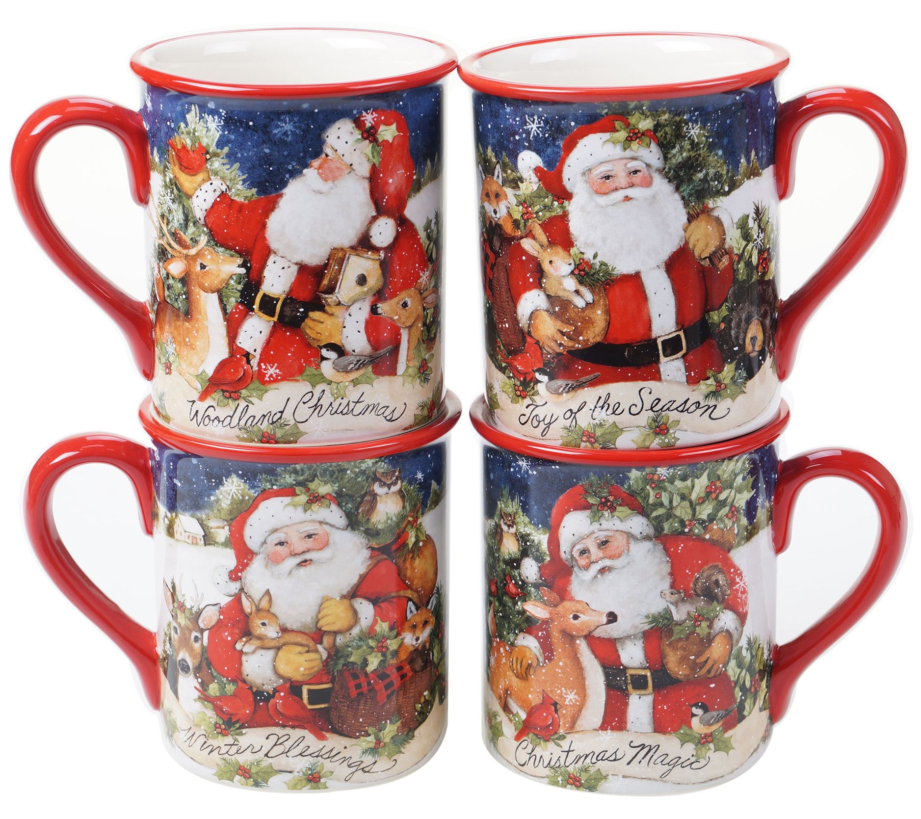 Magic Of Christmas Set Of 4 Santa Mugs