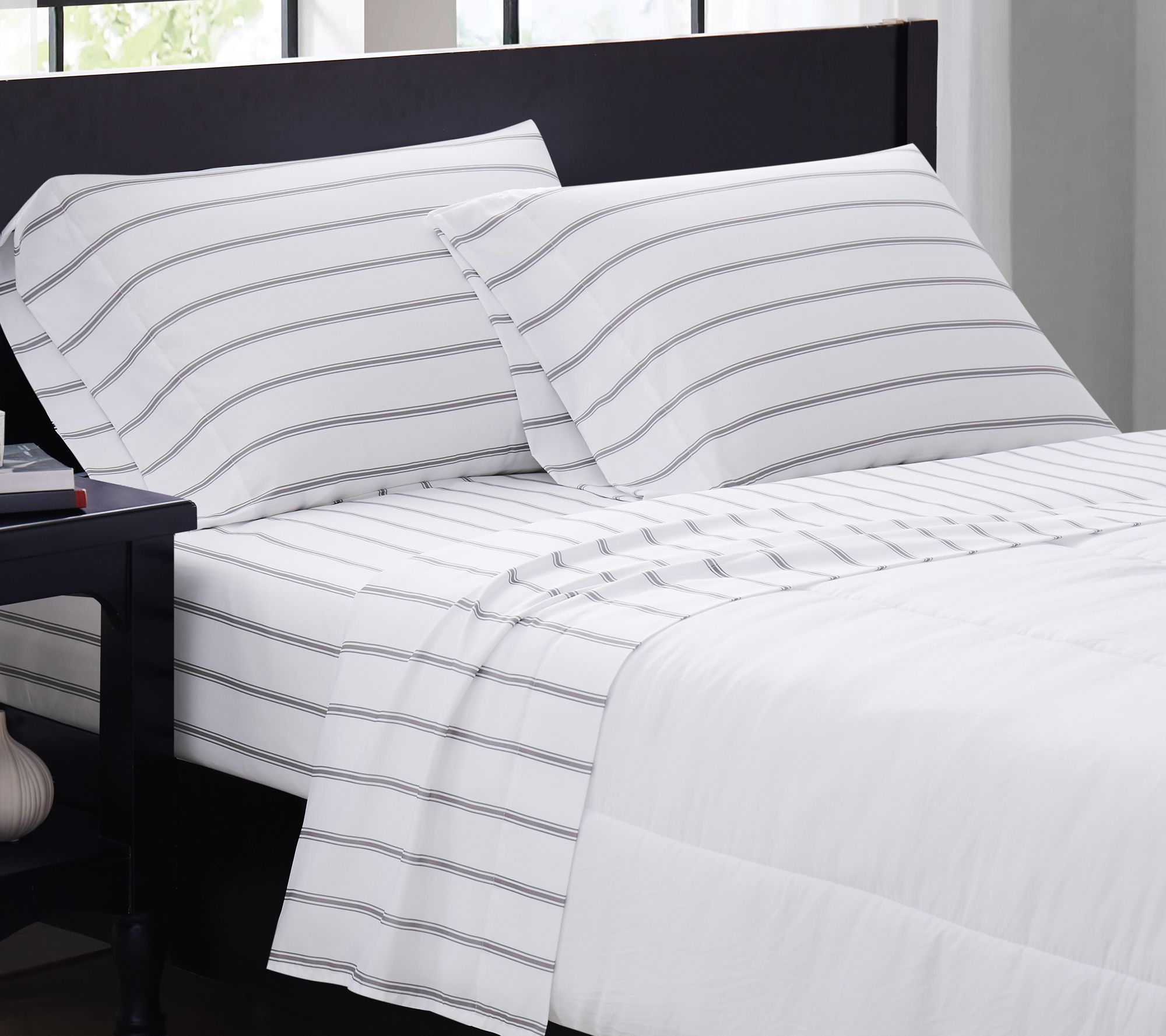 Truly Soft Ticking Stripe Queen Sheet Set