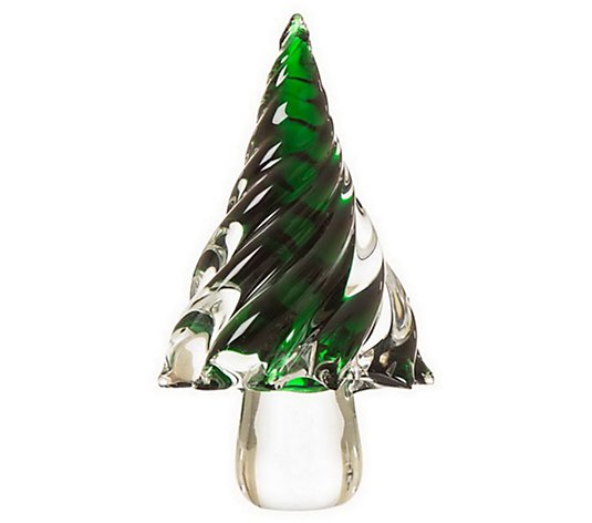 Glitzhome Glass Table Top Christmas Tree - Small