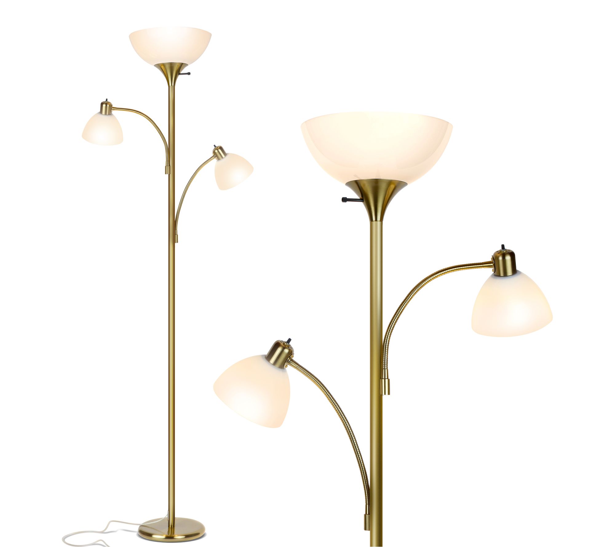 Brightech Sky Dome Double 72"H Antiqued Brass LED Torchiere