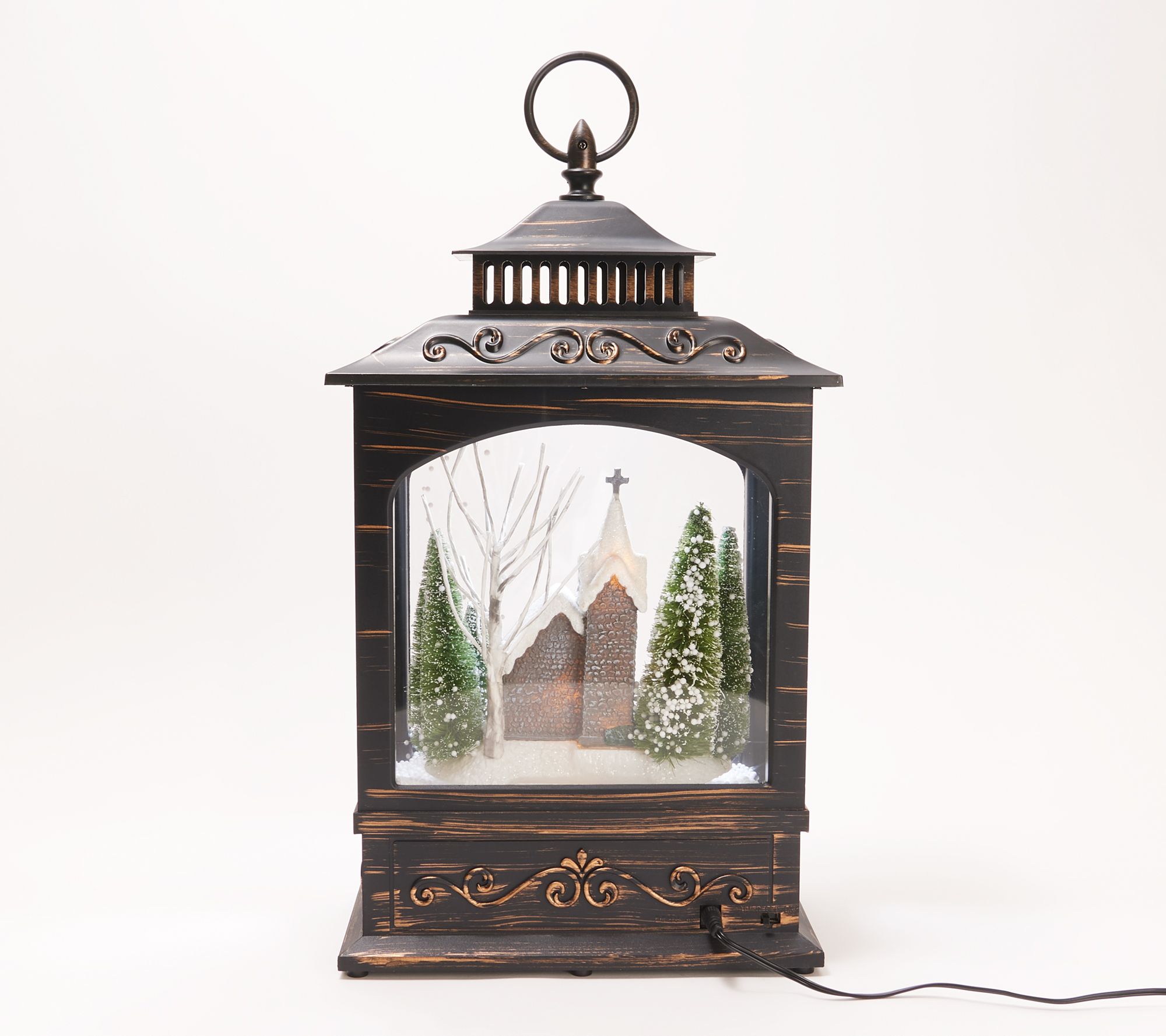 "As Is" Christmas Time Reflections Illuminated Snowing Lantern