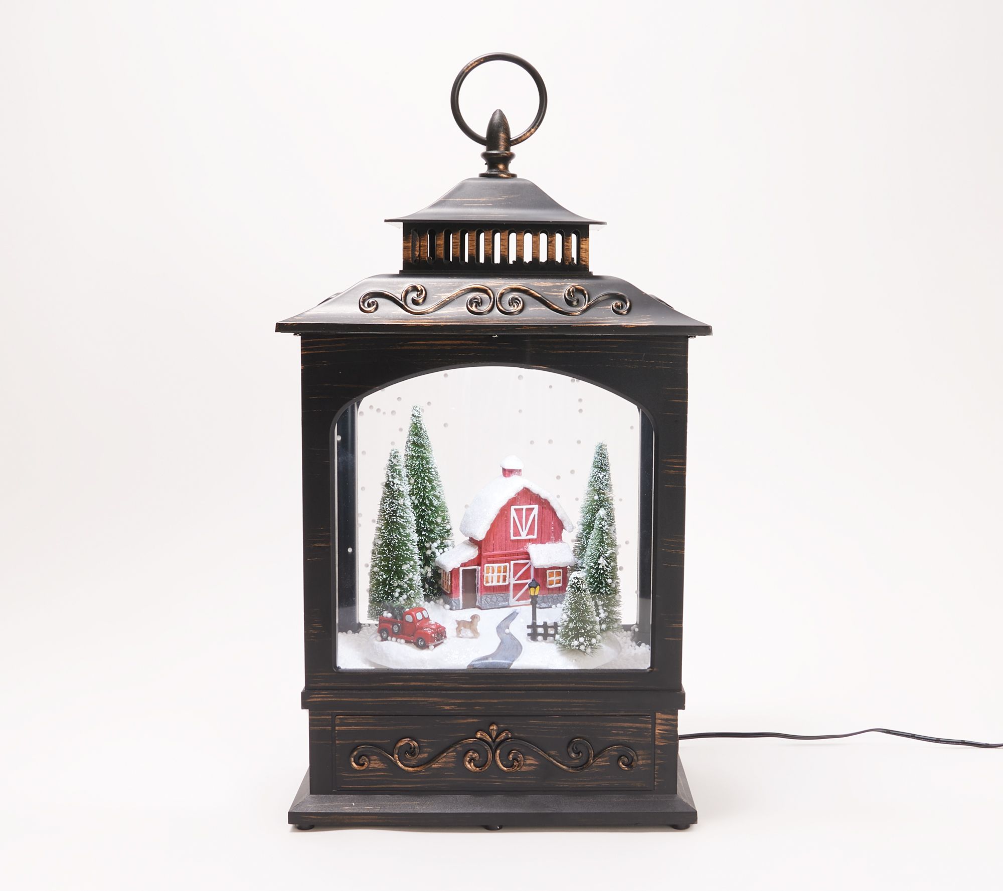 "As Is" Christmas Time Reflections Illuminated Snowing Lantern