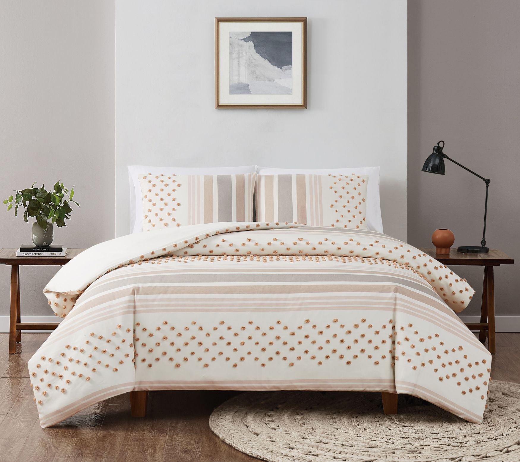 Brooklyn Loom Mia Tufted Texture King Duvet Covr Set