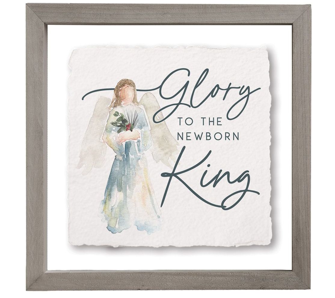 Sincere Surroundings 10" Glory King Angel, Floating Frame Art