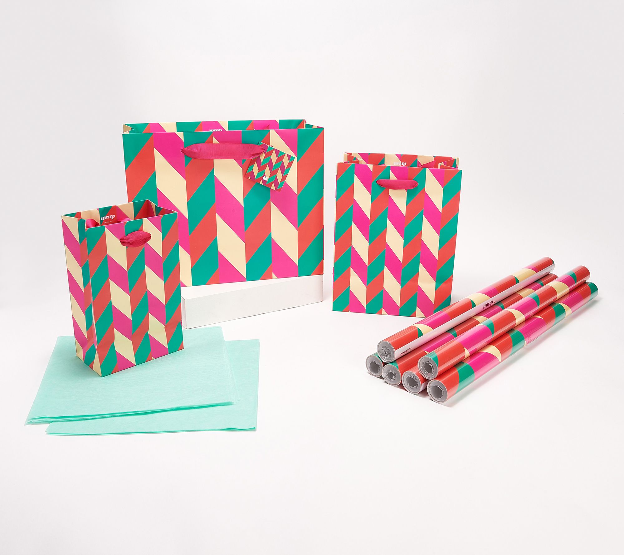 "As Is" UNWRP 15Piece Gift Bag & Gift Wrapping Set