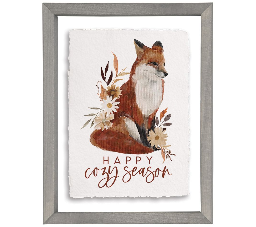 Sincere Surroundings 14"Cozy Season Fox Floating Frame Art